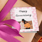 Patterned Heart Anniversary Photo Wrapping Paper