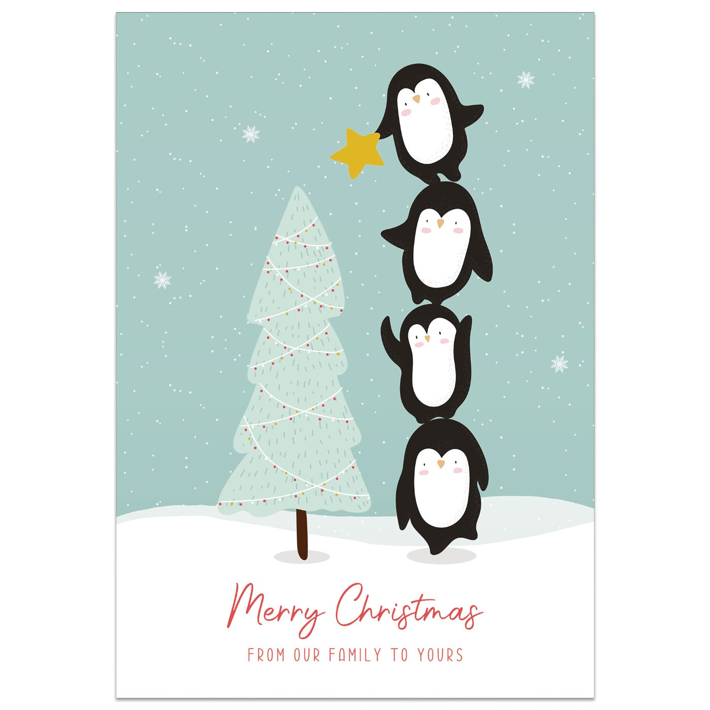 Penguin Family Christmas Card