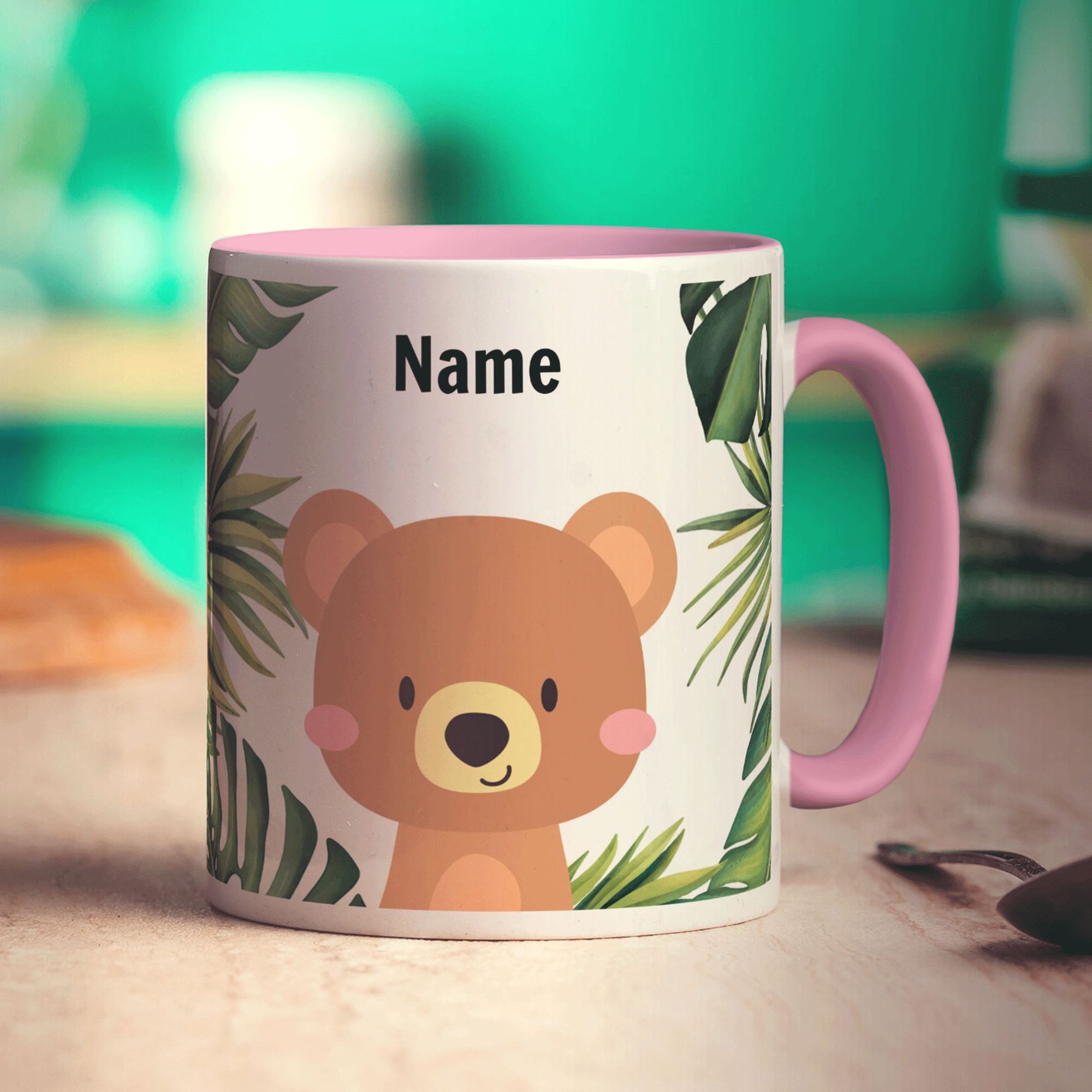 Personalised Bear Mug - Standard 330ml (11oz) / Pink