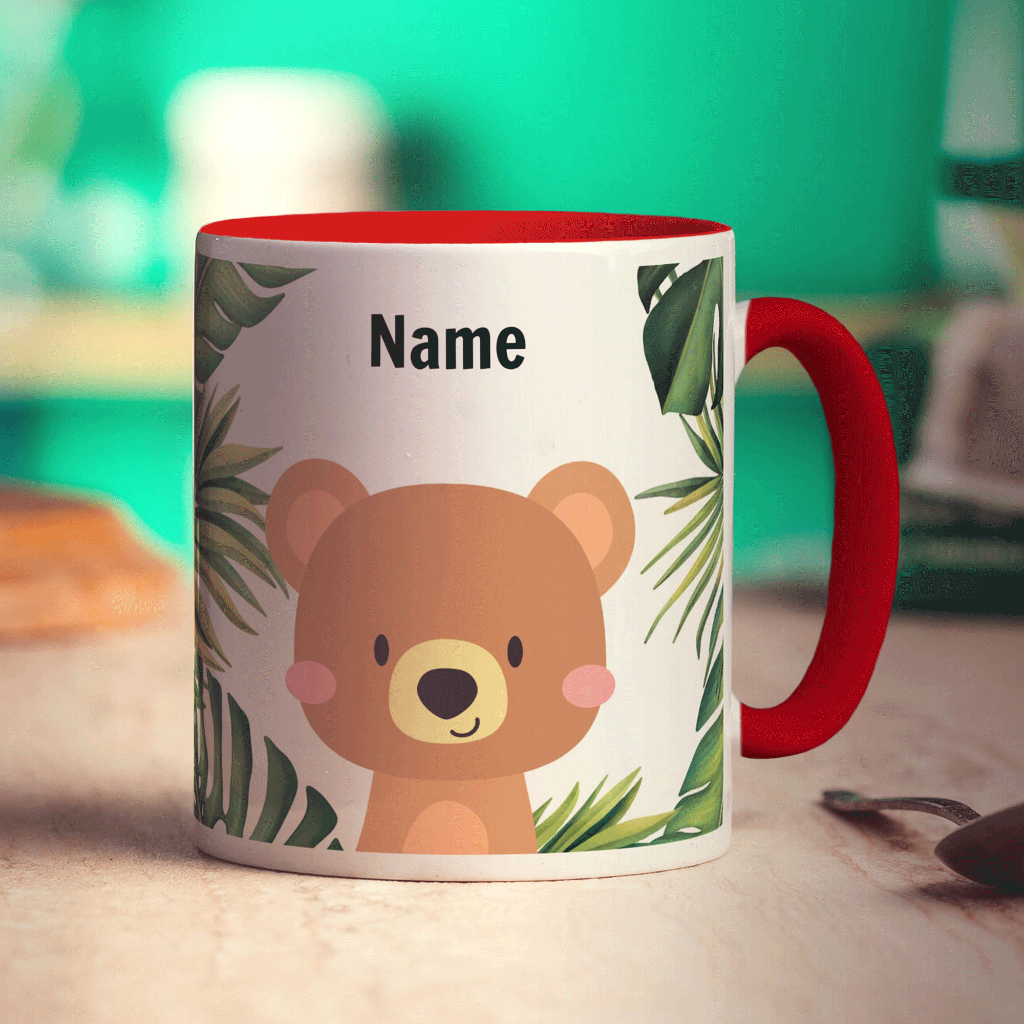 Personalised Bear Mug - Standard 330ml (11oz) / Red