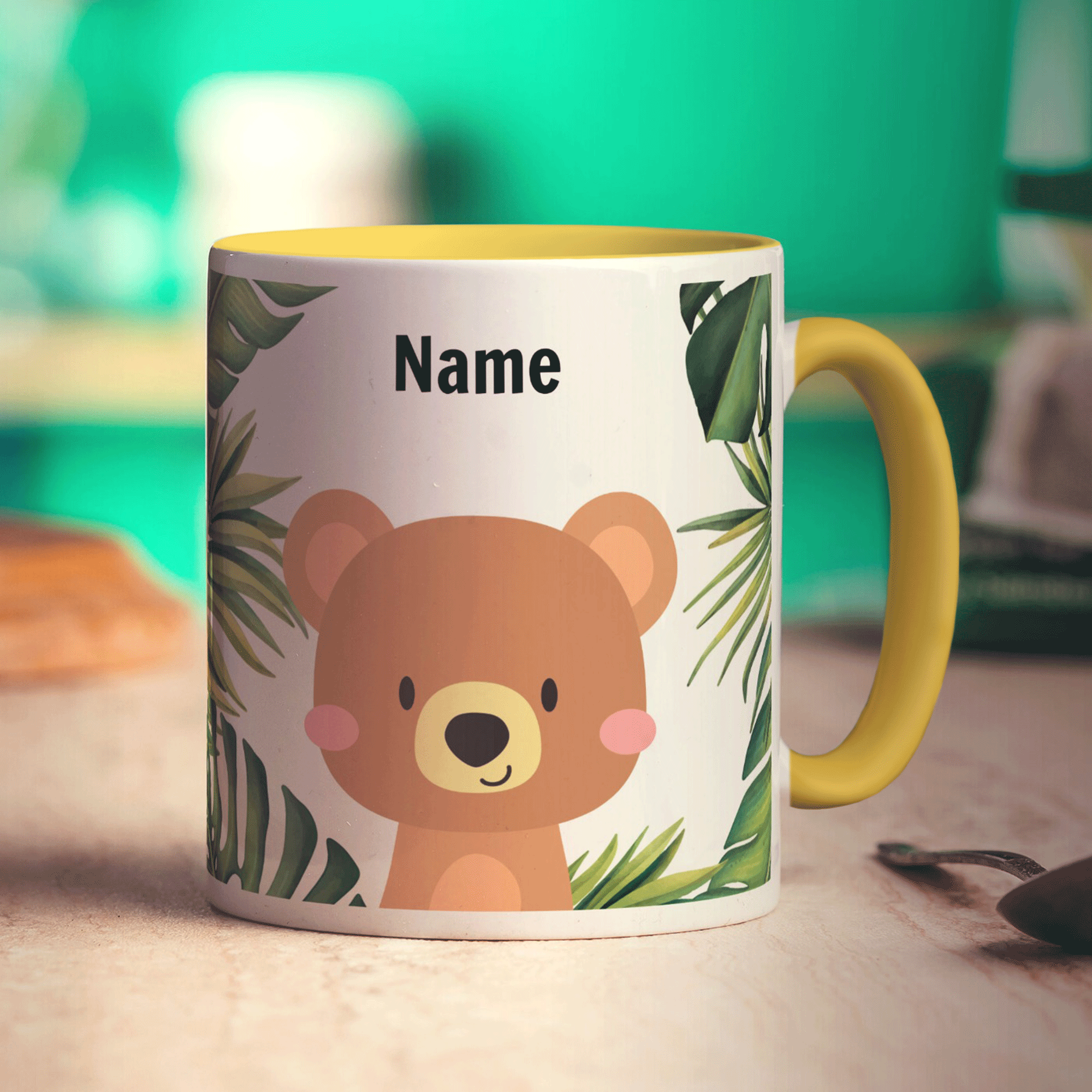 Personalised Bear Mug - Standard 330ml (11oz) / Yellow