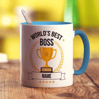 World's Best Boss Personalised Mug - Standard 330ml (11oz) / Blue