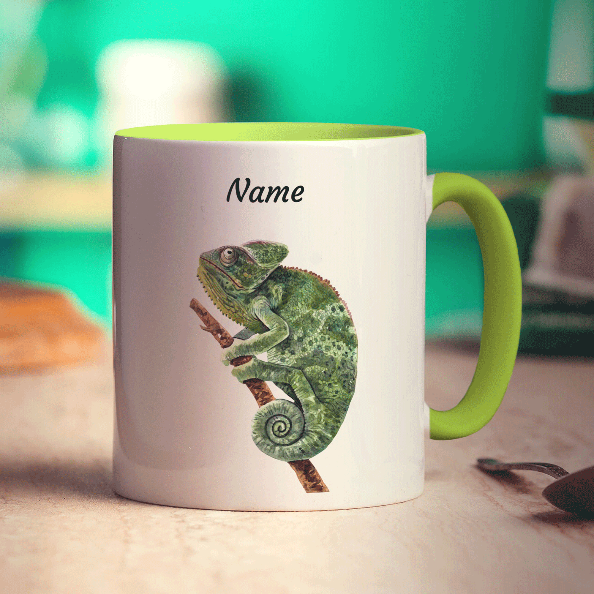 Personalised Chameleon Mug - Standard 330ml (11oz) / Green