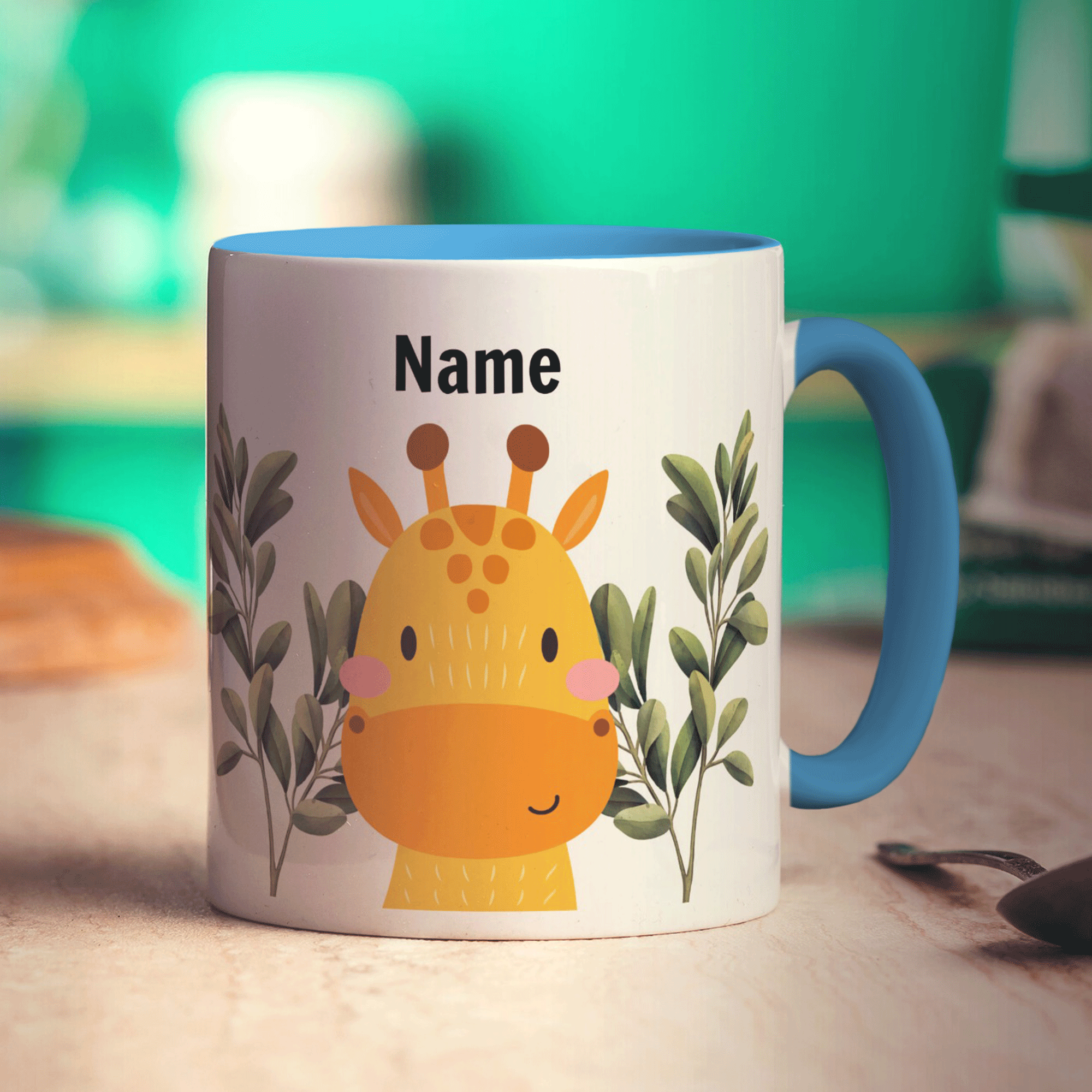 Personalised Giraffe Mug - Standard 330ml (11oz) / Blue