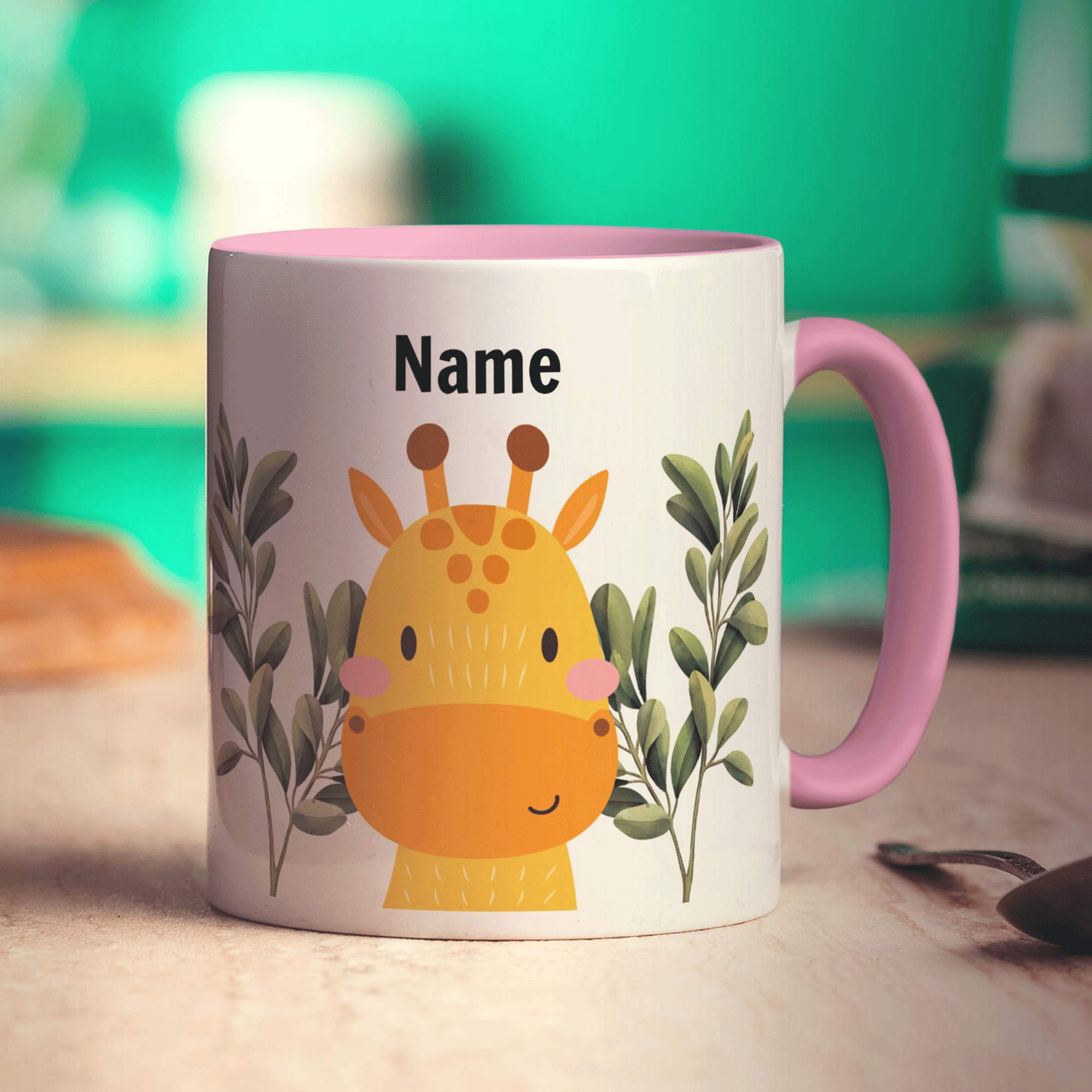 Personalised Giraffe Mug - Standard 330ml (11oz) / Pink