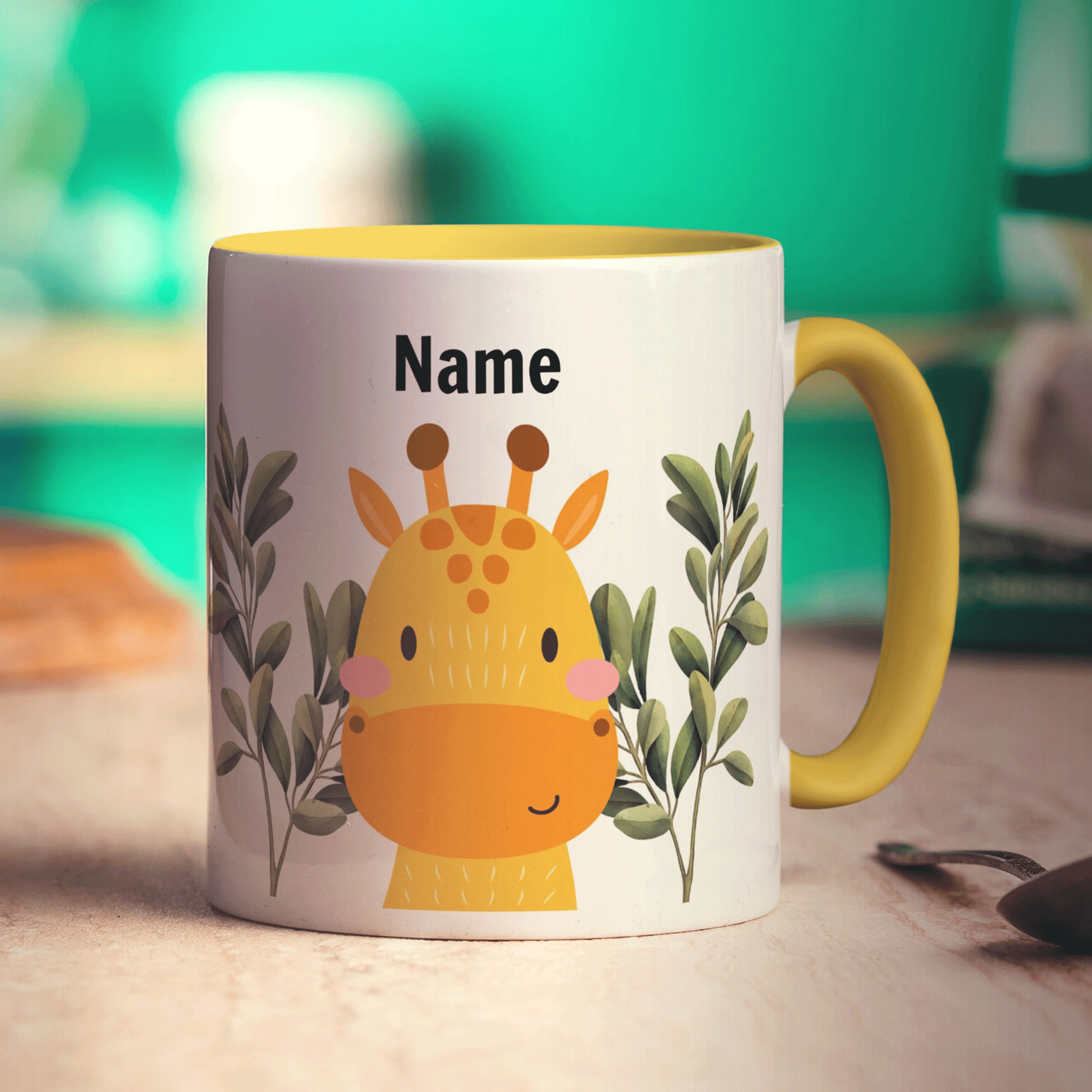 Personalised Giraffe Mug - Standard 330ml (11oz) / Yellow