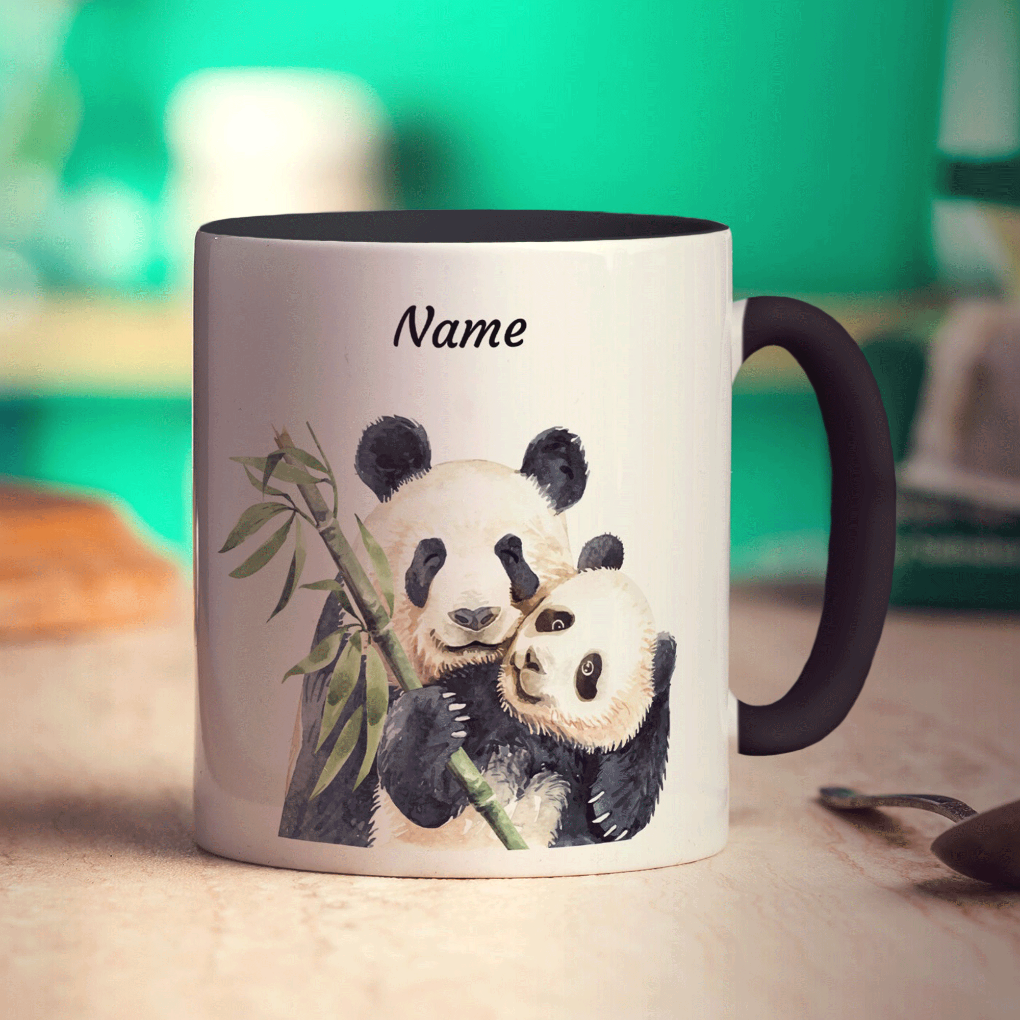 Personalised Hugging Pandas Mug