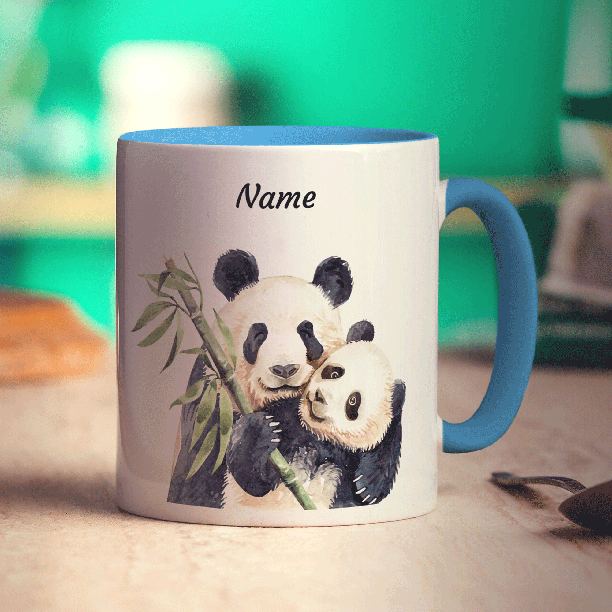 Personalised Hugging Pandas Mug