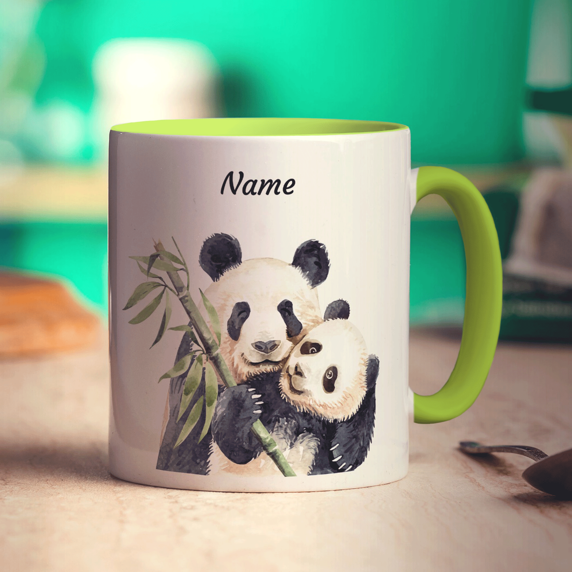 Personalised Hugging Pandas Mug