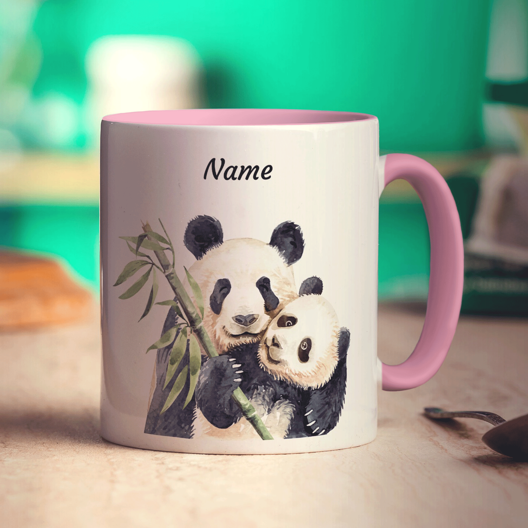Personalised Hugging Pandas Mug
