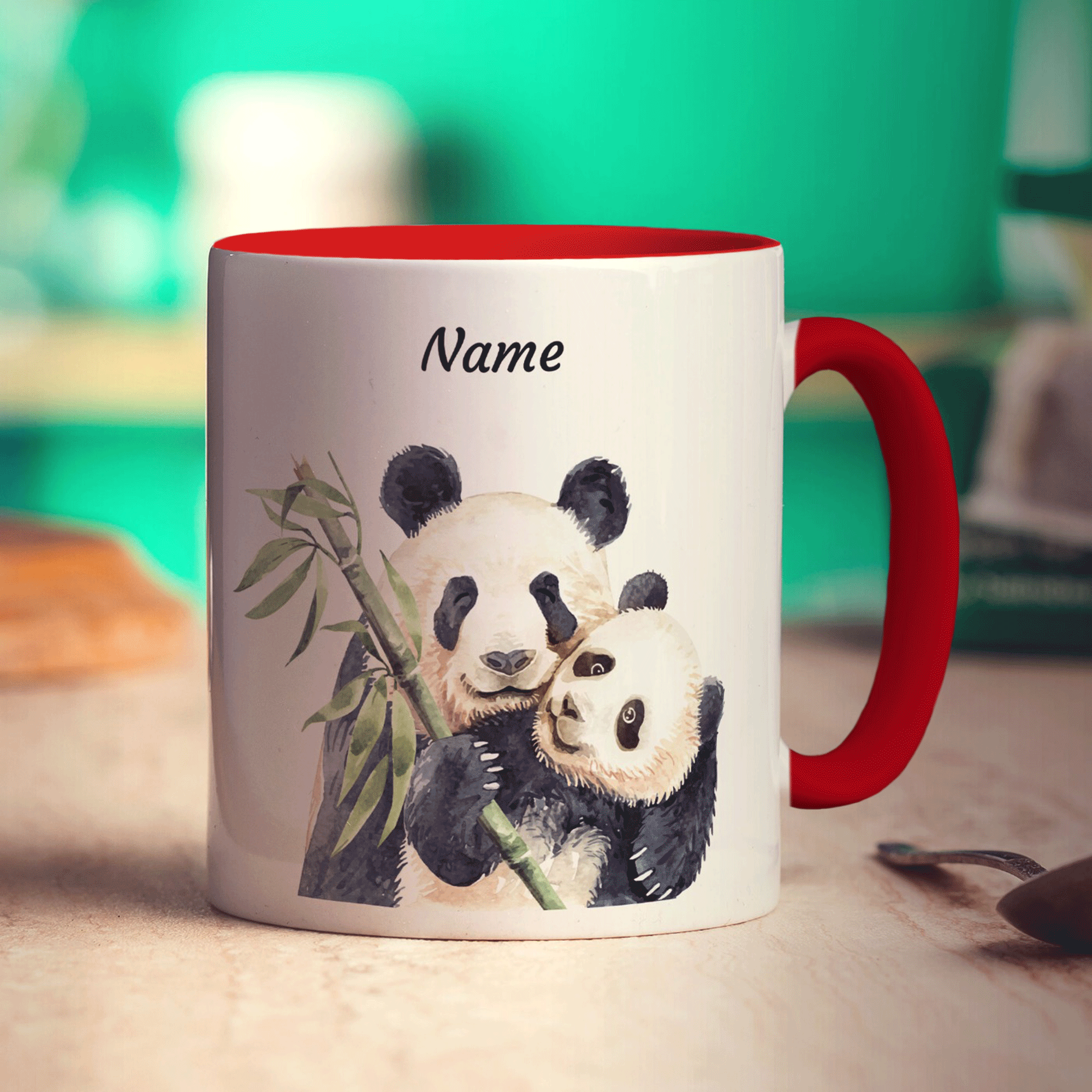 Personalised Hugging Pandas Mug