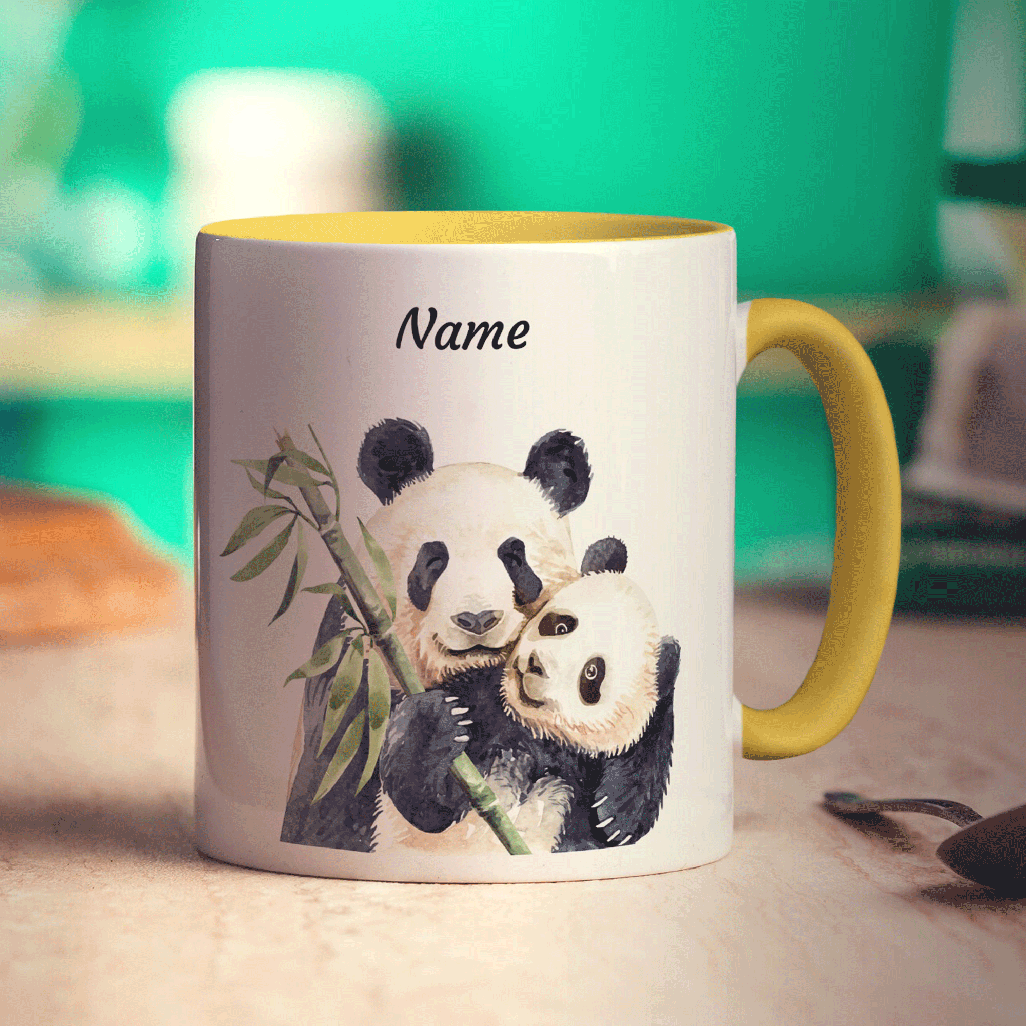 Personalised Hugging Pandas Mug