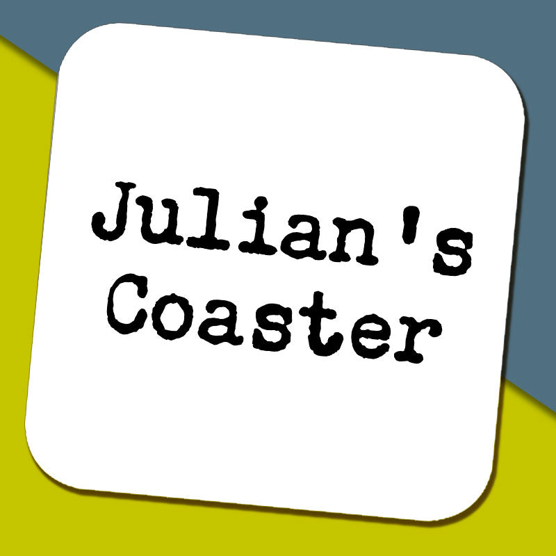 Personalised Name Typewriter Text Coaster