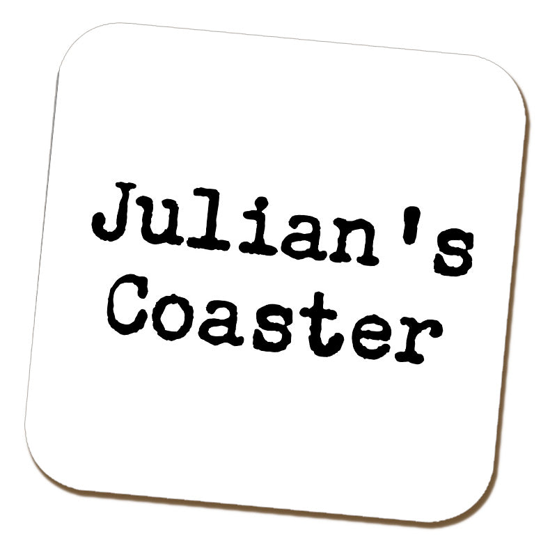 Personalised Name Typewriter Text Coaster