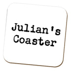 Personalised Name Typewriter Text Coaster