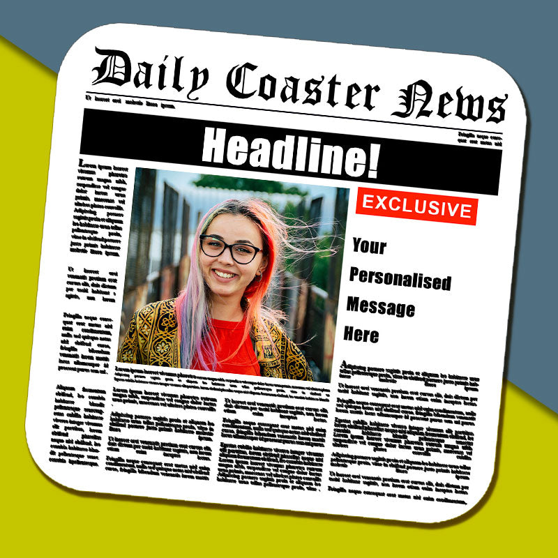 Personalised Newspaper Printed Coaster