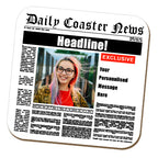 Personalised Newspaper Printed Coaster