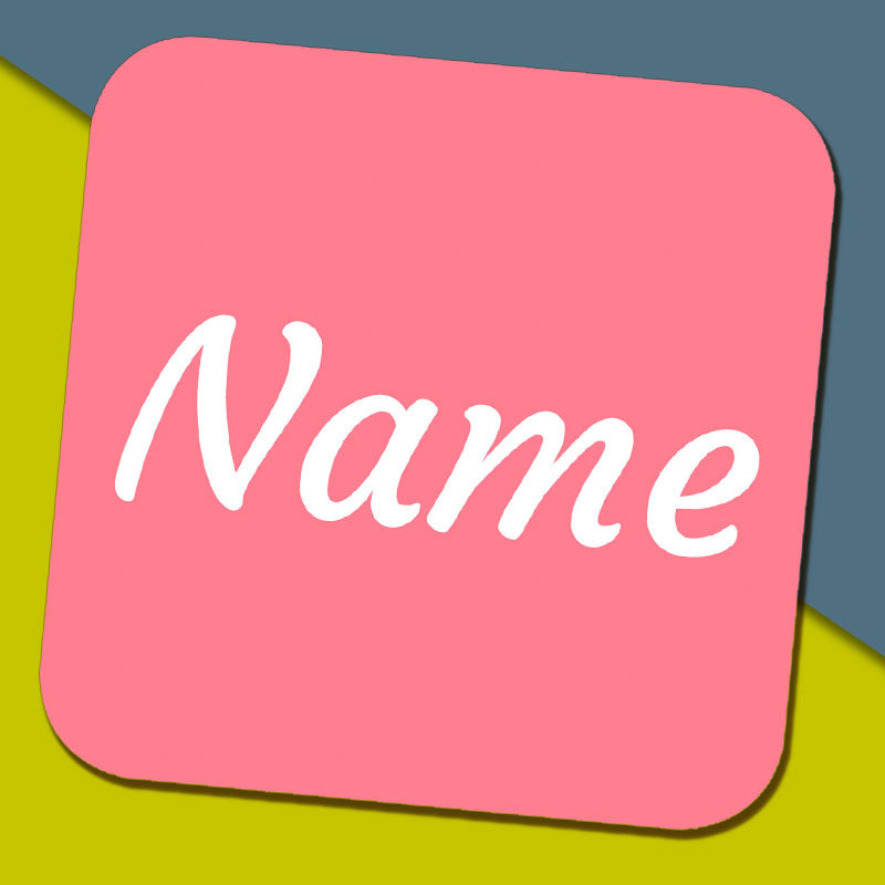 Personalised Pink Coaster With Name