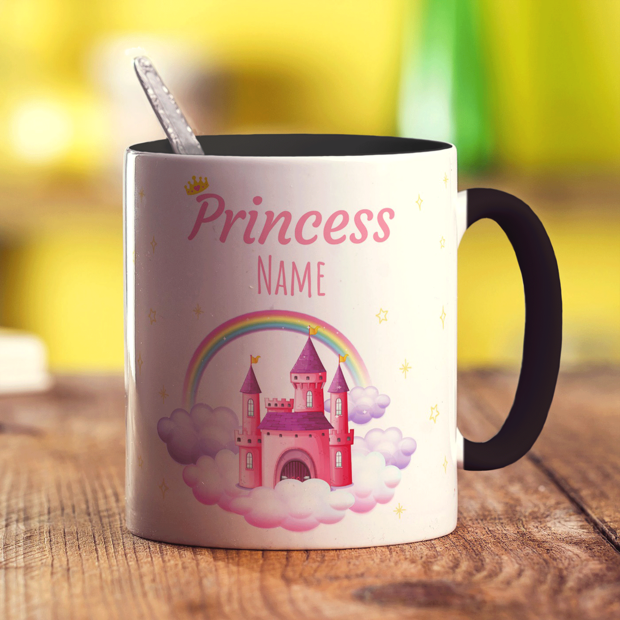 Personalised Princess Mug - Standard 330ml (11oz) / Black