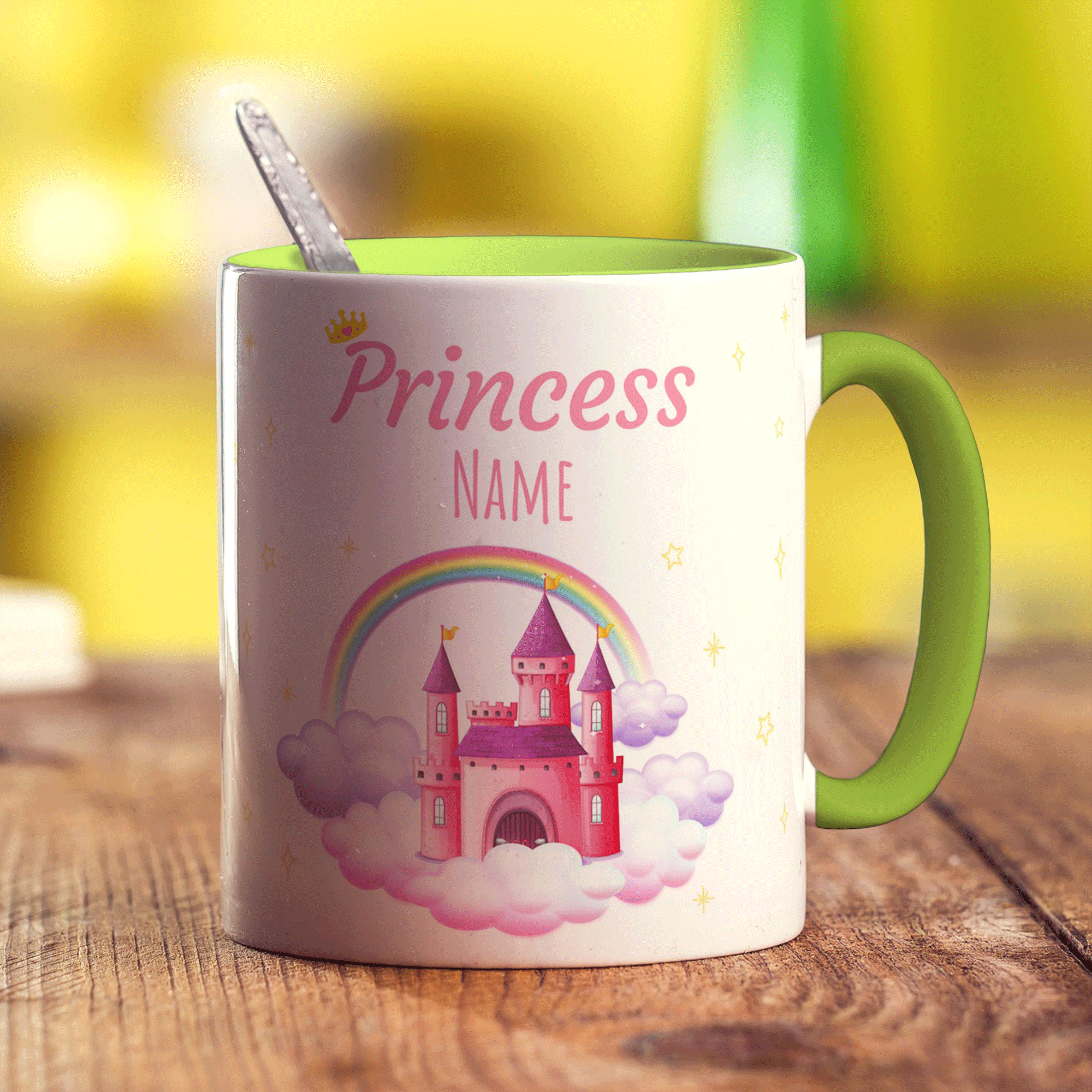 Personalised Princess Mug - Standard 330ml (11oz) / Green