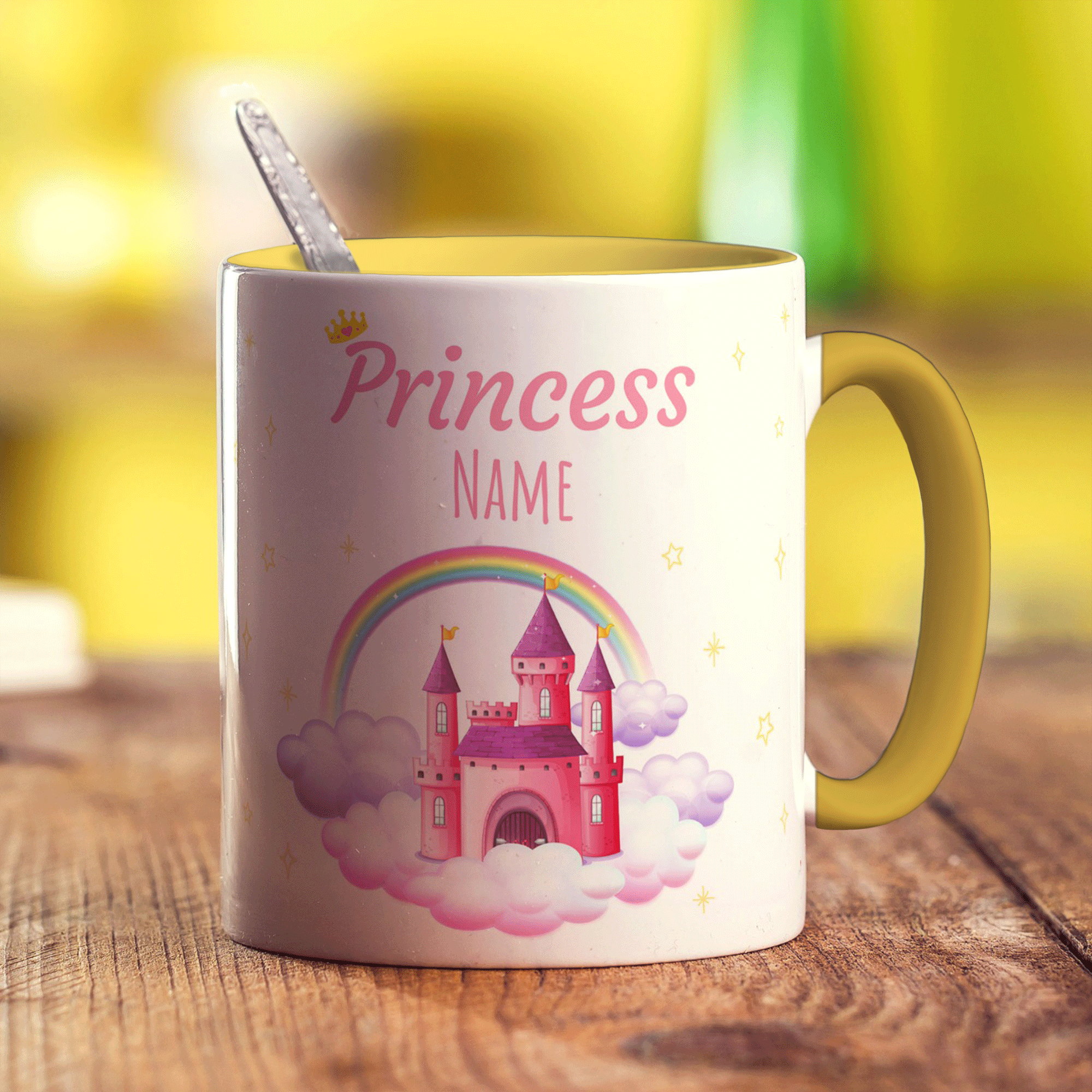 Personalised Princess Mug - Standard 330ml (11oz) / Yellow