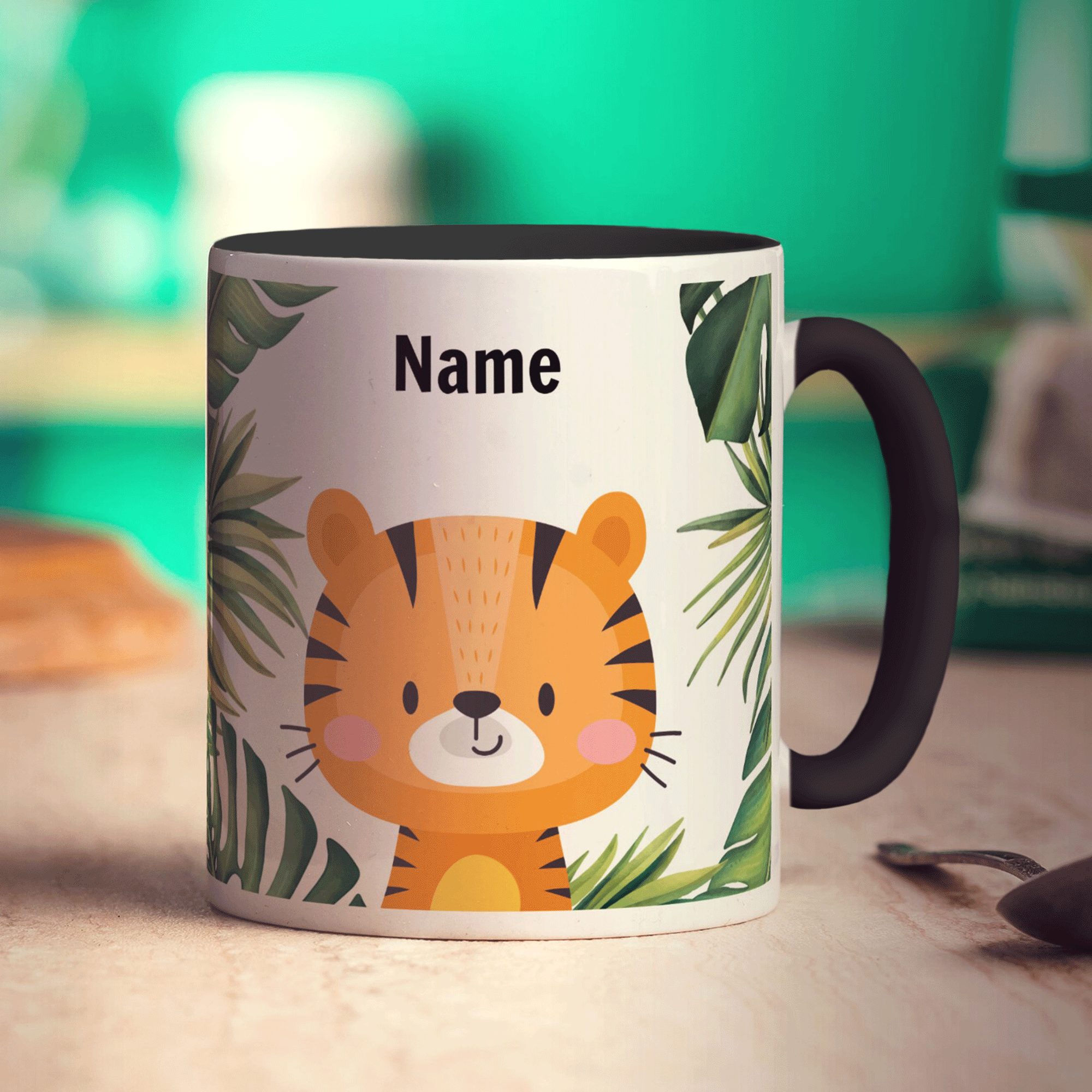 Personalised Tiger Mug - Standard 330ml (11oz) / Black