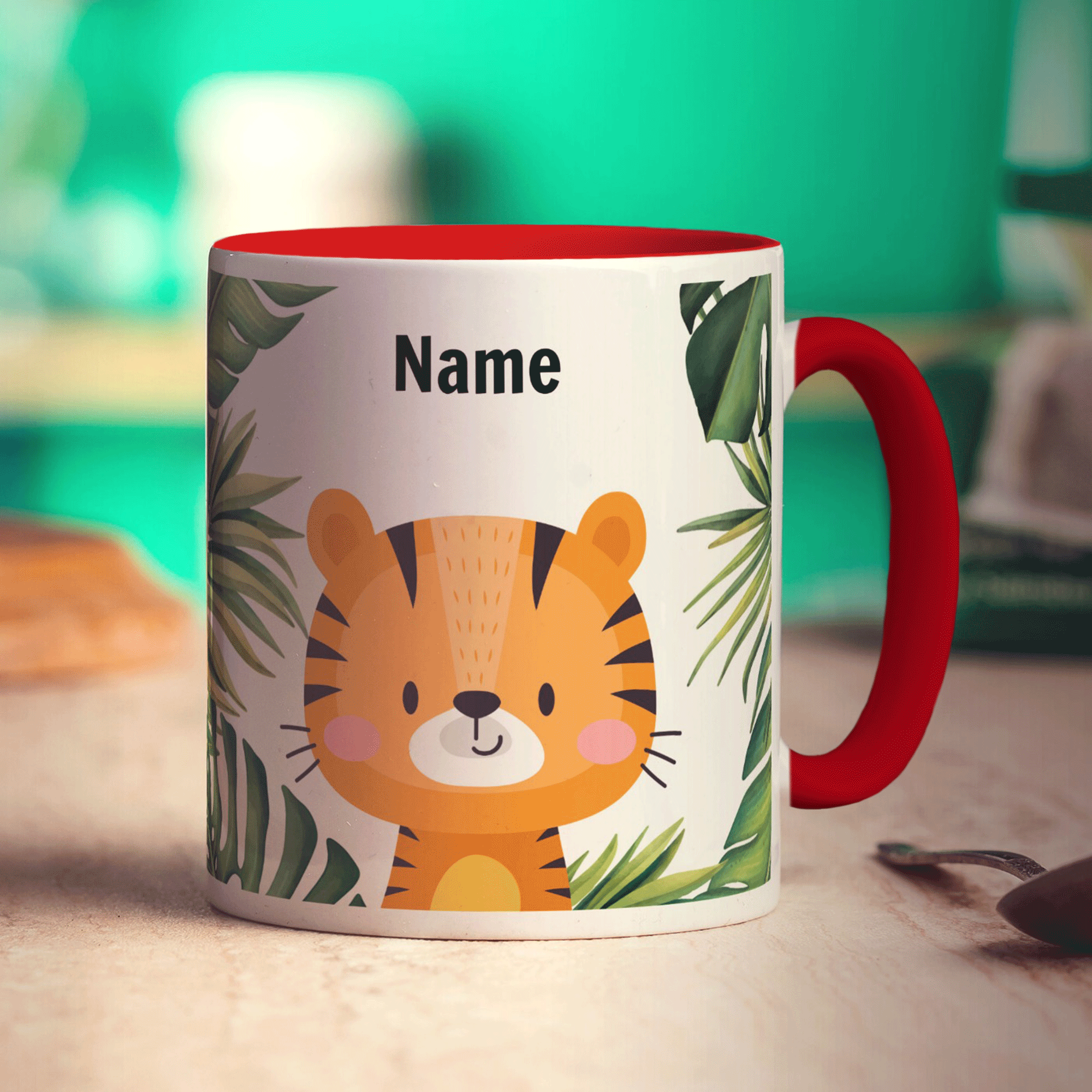 Personalised Tiger Mug - Standard 330ml (11oz) / Red