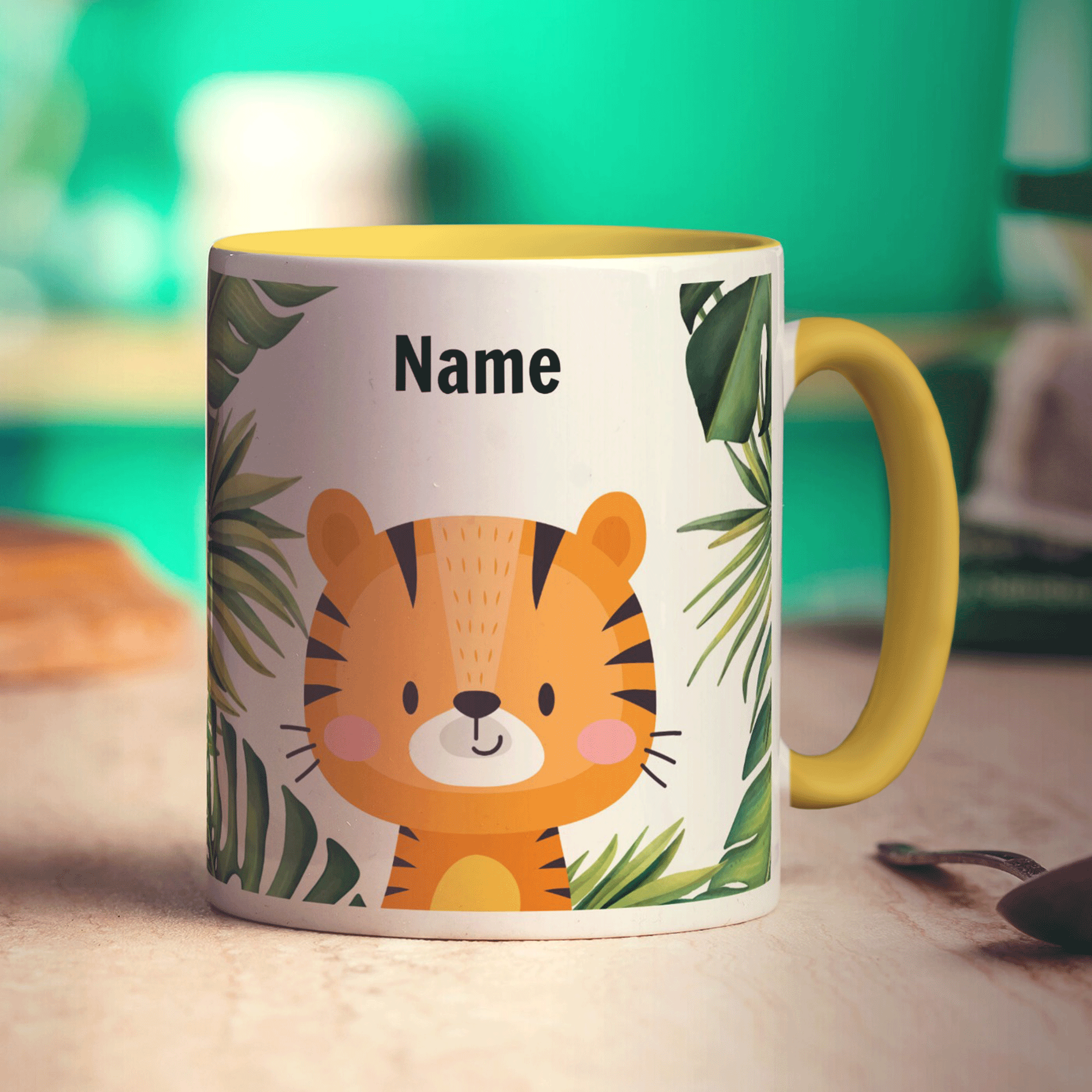 Personalised Tiger Mug - Standard 330ml (11oz) / Yellow