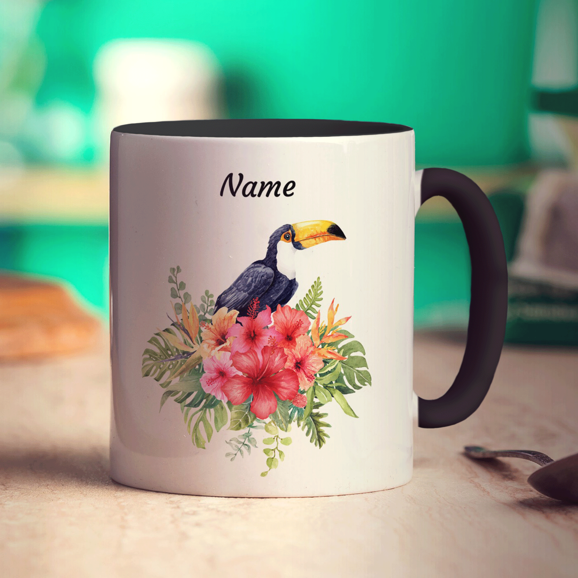 Personalised Toucan Mug - Standard 330ml (11oz) / Black
