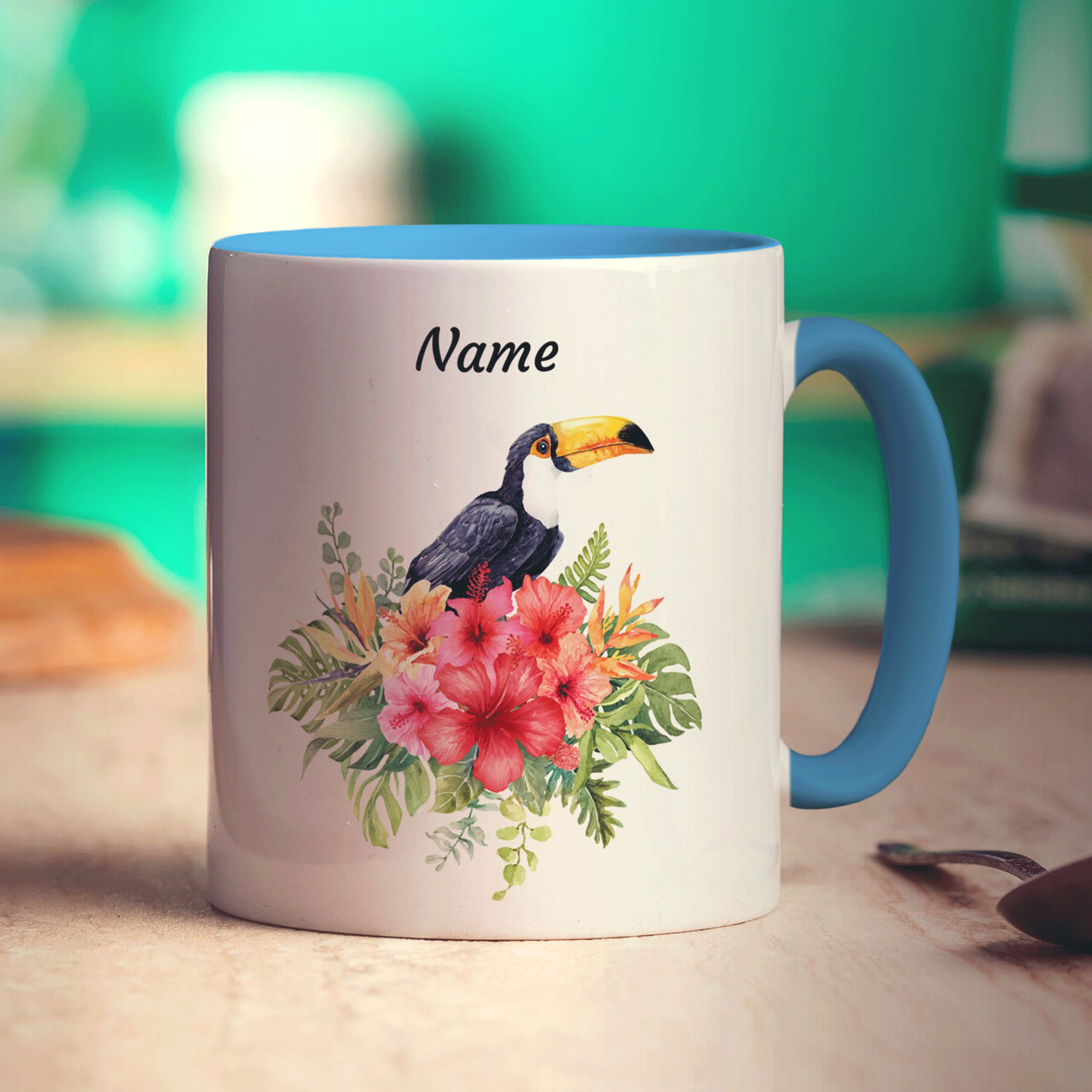 Personalised Toucan Mug - Standard 330ml (11oz) / Blue