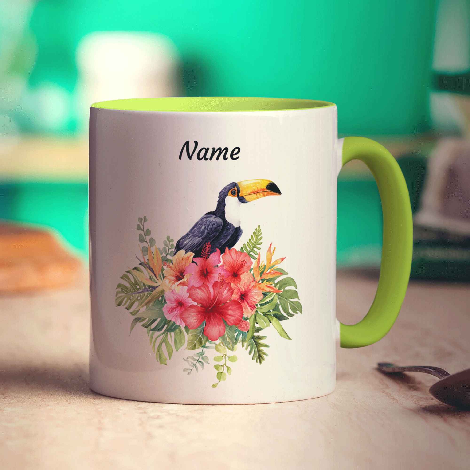 Personalised Toucan Mug - Standard 330ml (11oz) / Green