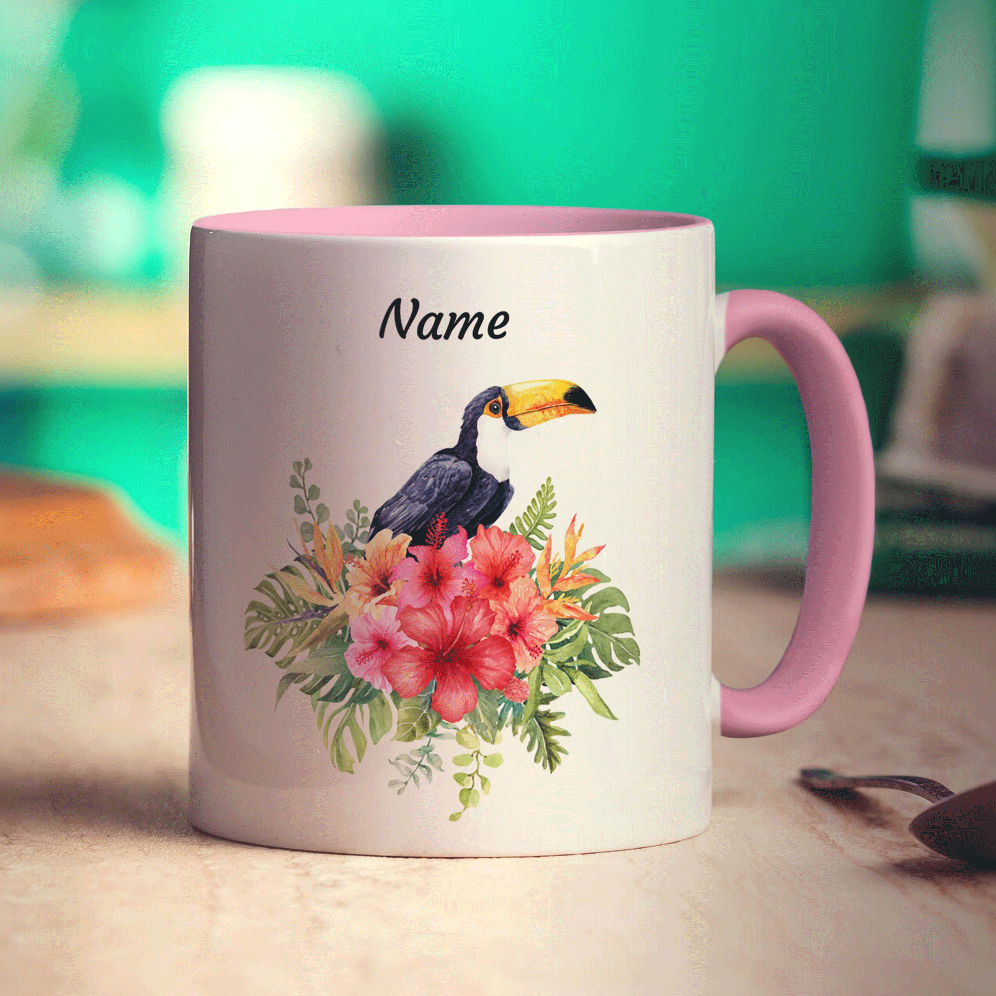 Personalised Toucan Mug - Standard 330ml (11oz) / Pink