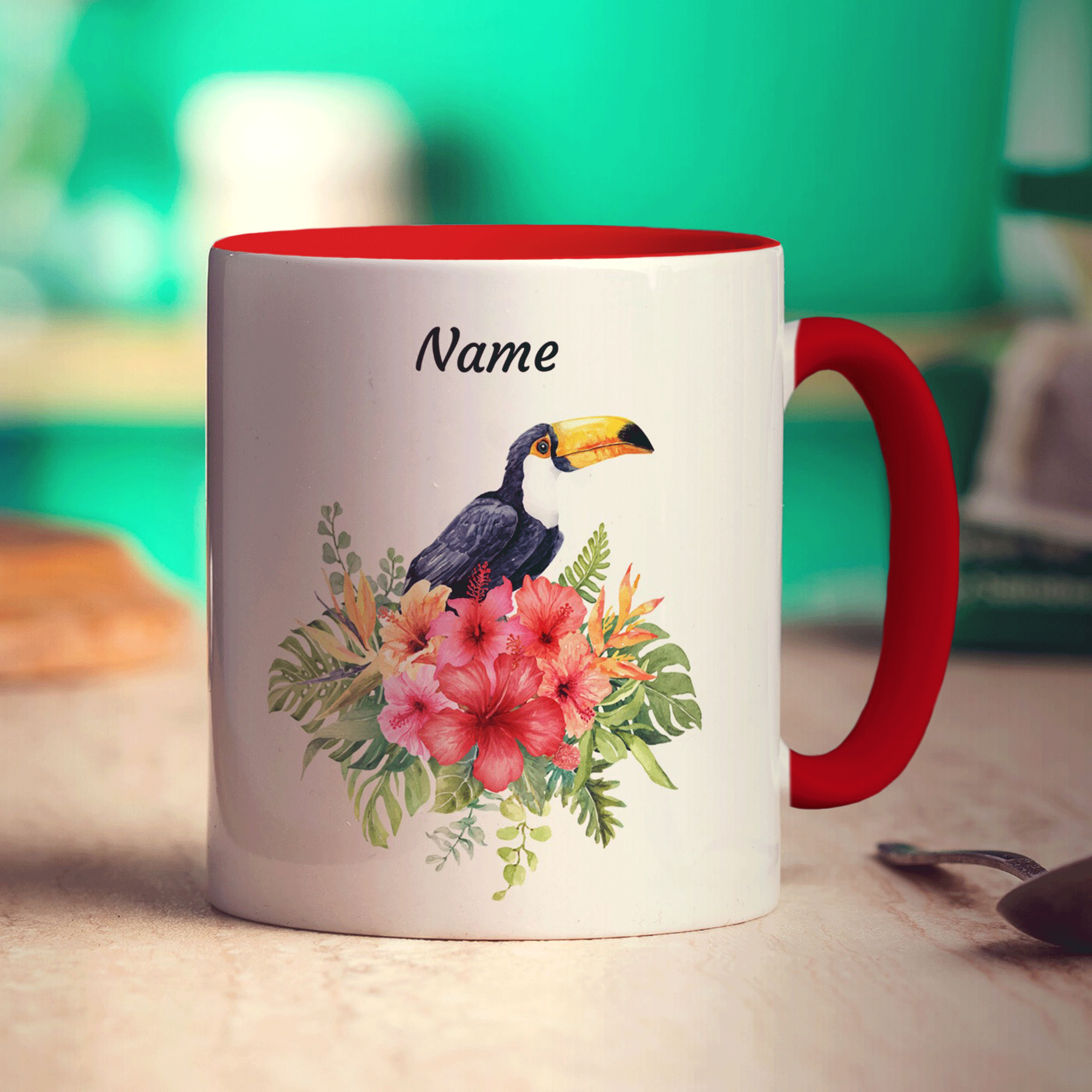 Personalised Toucan Mug - Standard 330ml (11oz) / Red