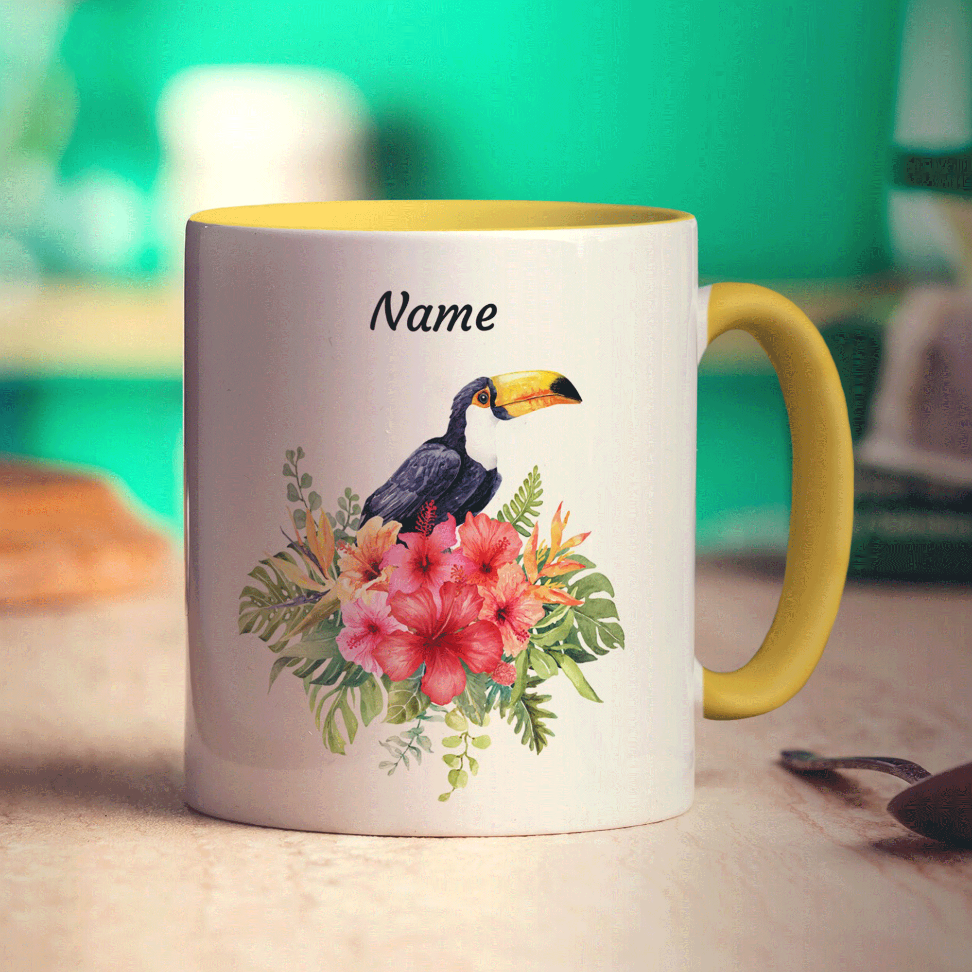 Personalised Toucan Mug - Standard 330ml (11oz) / Yellow