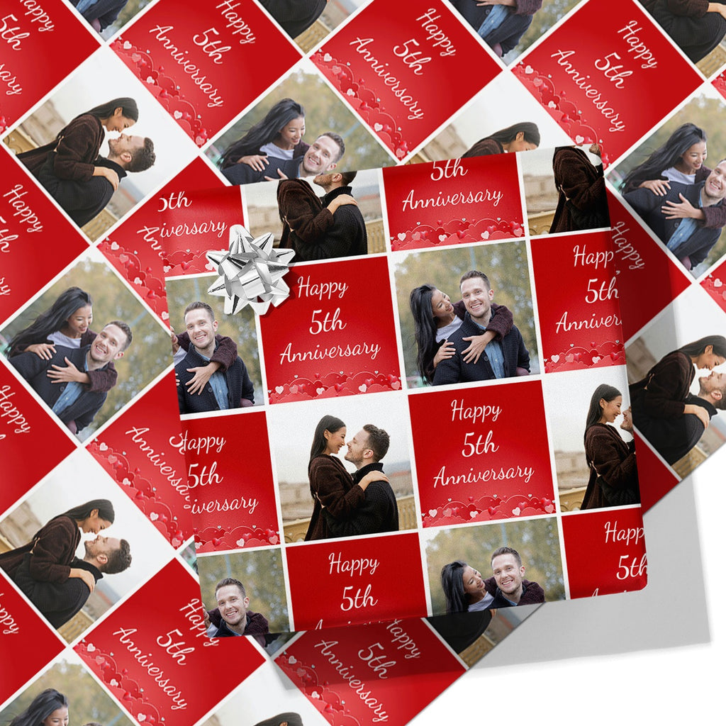 Personalised Year Anniversary Photo Wrapping Paper - Add Any Year