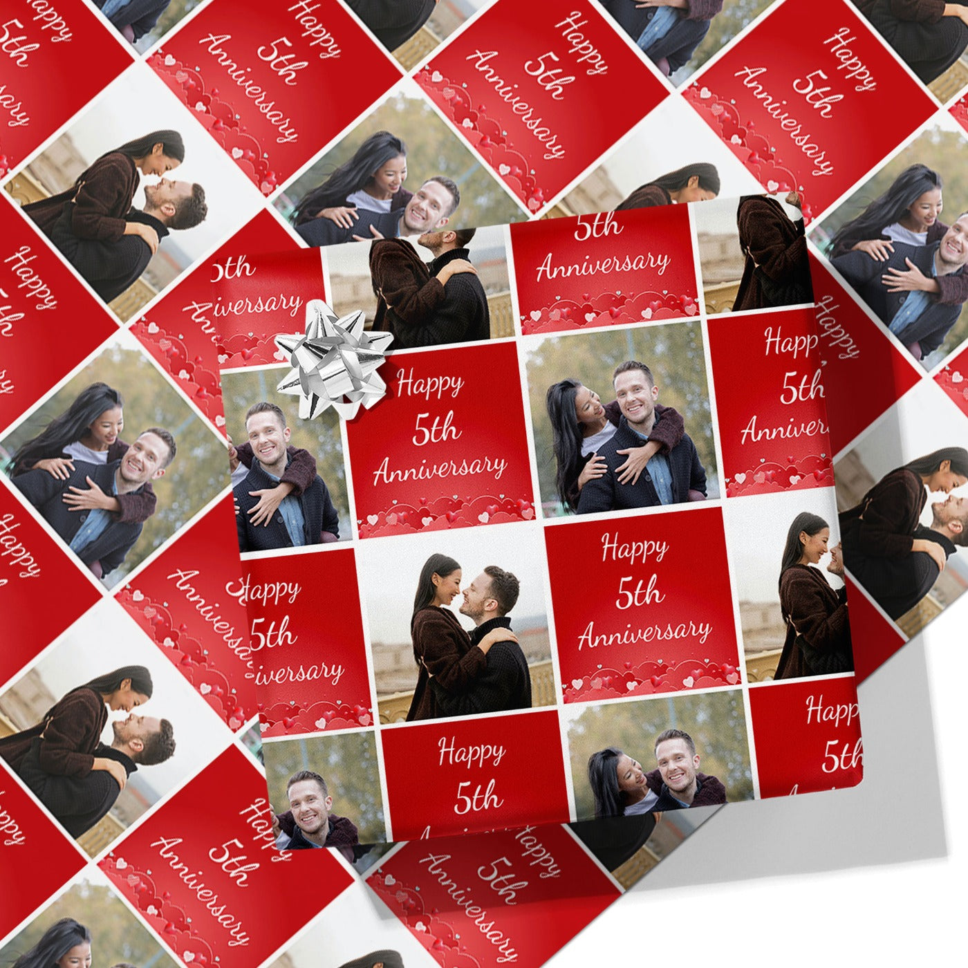 Personalised Year Anniversary Photo Wrapping Paper - Add Any Year