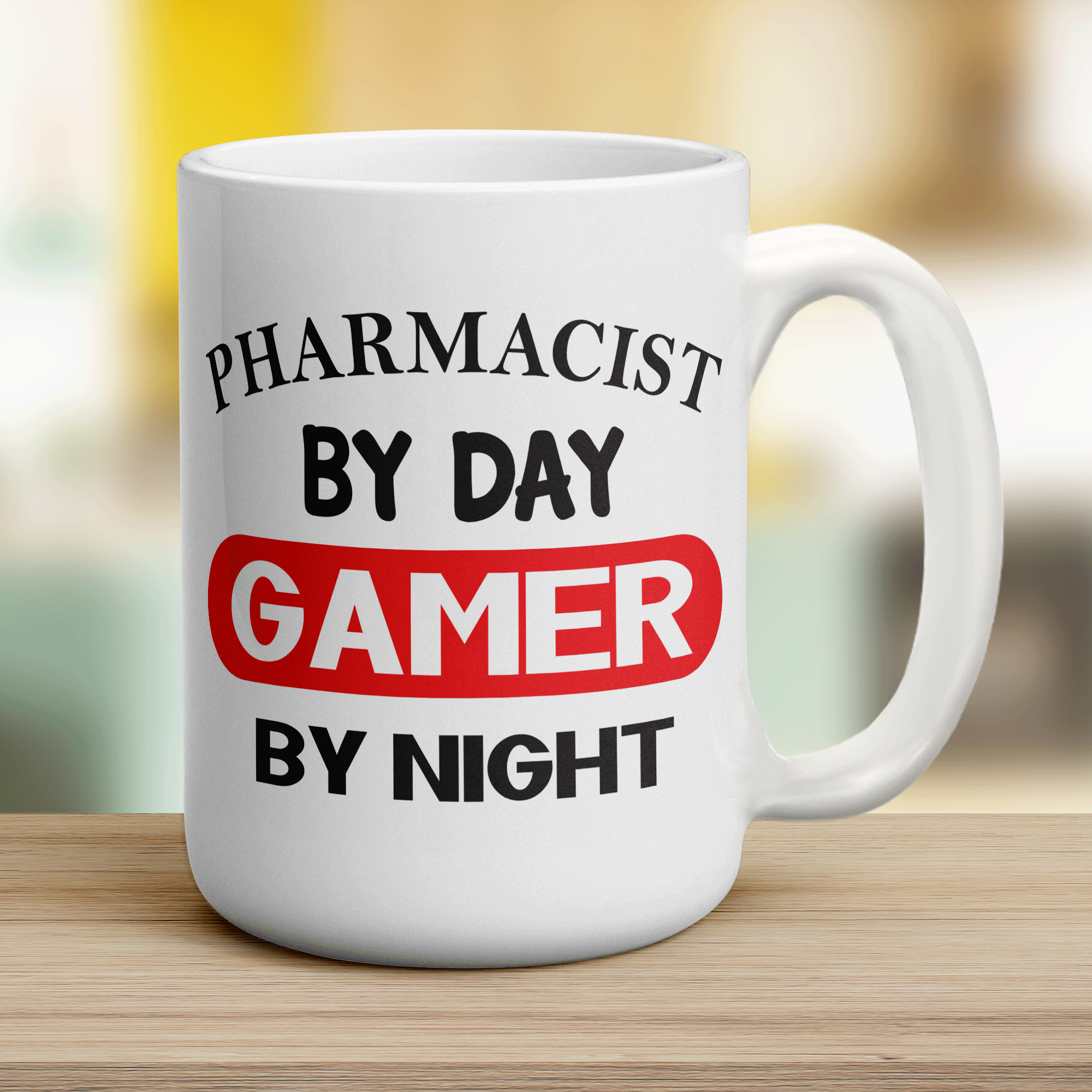 Pharmacists By Day Gamer By Night Mug - Jumbo 440ml (15oz) / White