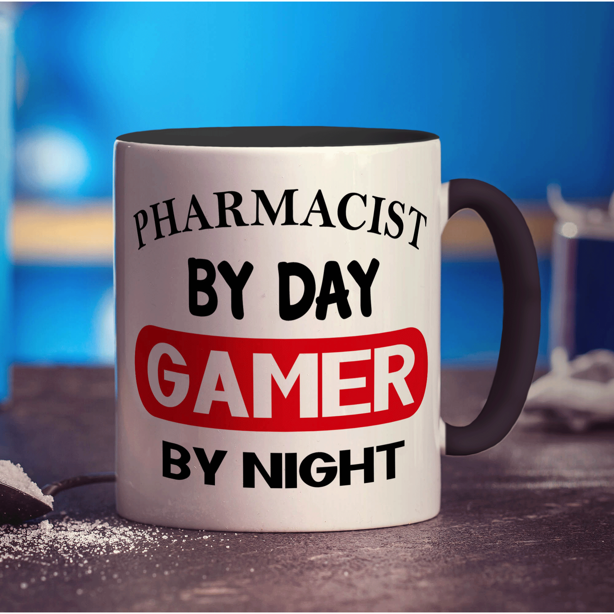 Pharmacists By Day Gamer By Night Mug - Standard 330ml (11oz) / Black