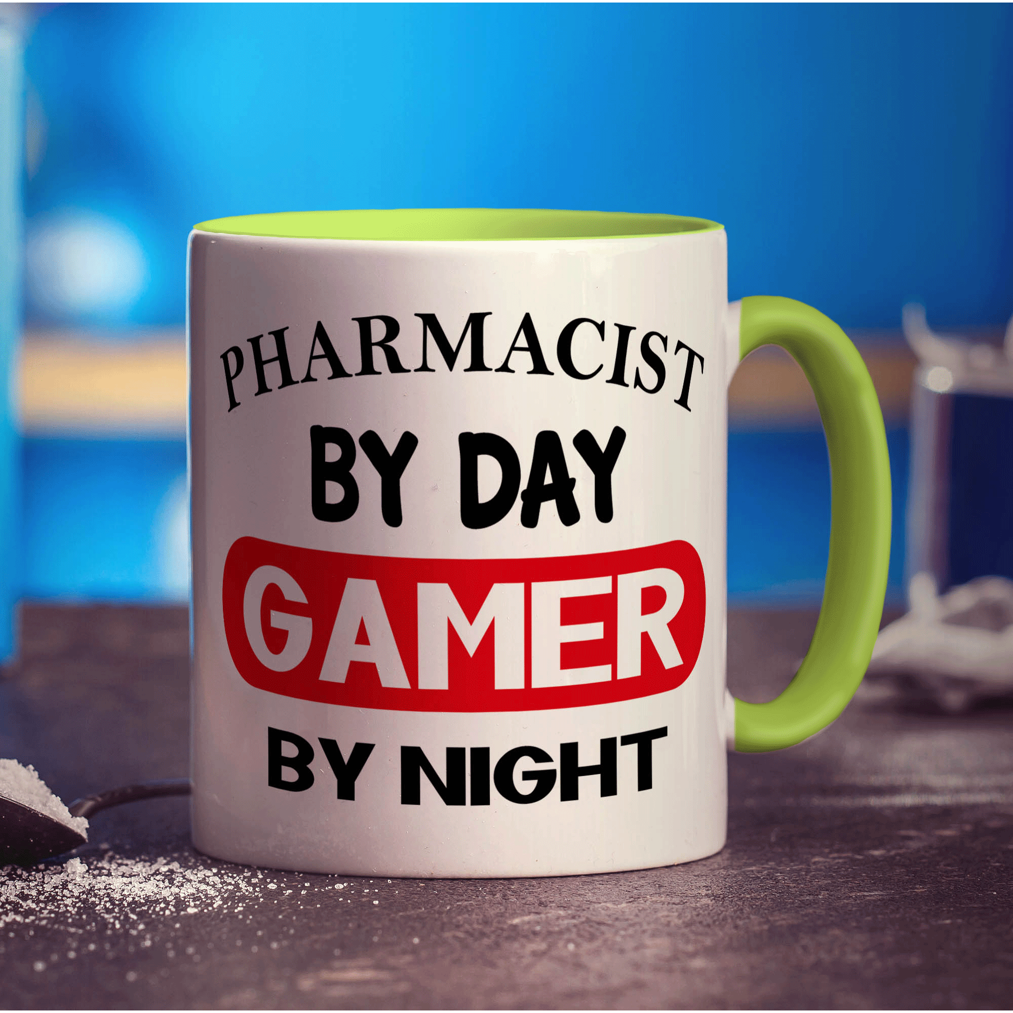 Pharmacists By Day Gamer By Night Mug - Standard 330ml (11oz) / Green