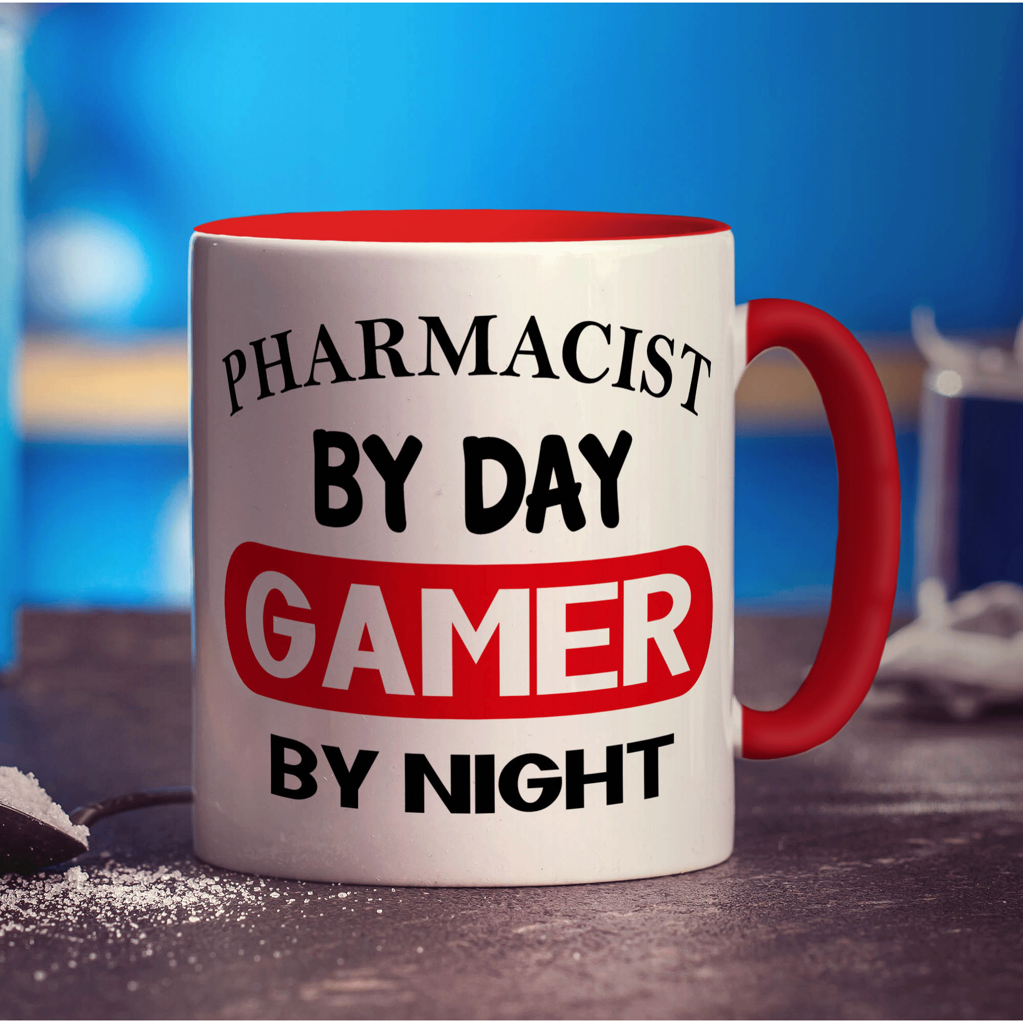 Pharmacists By Day Gamer By Night Mug - Standard 330ml (11oz) / Red