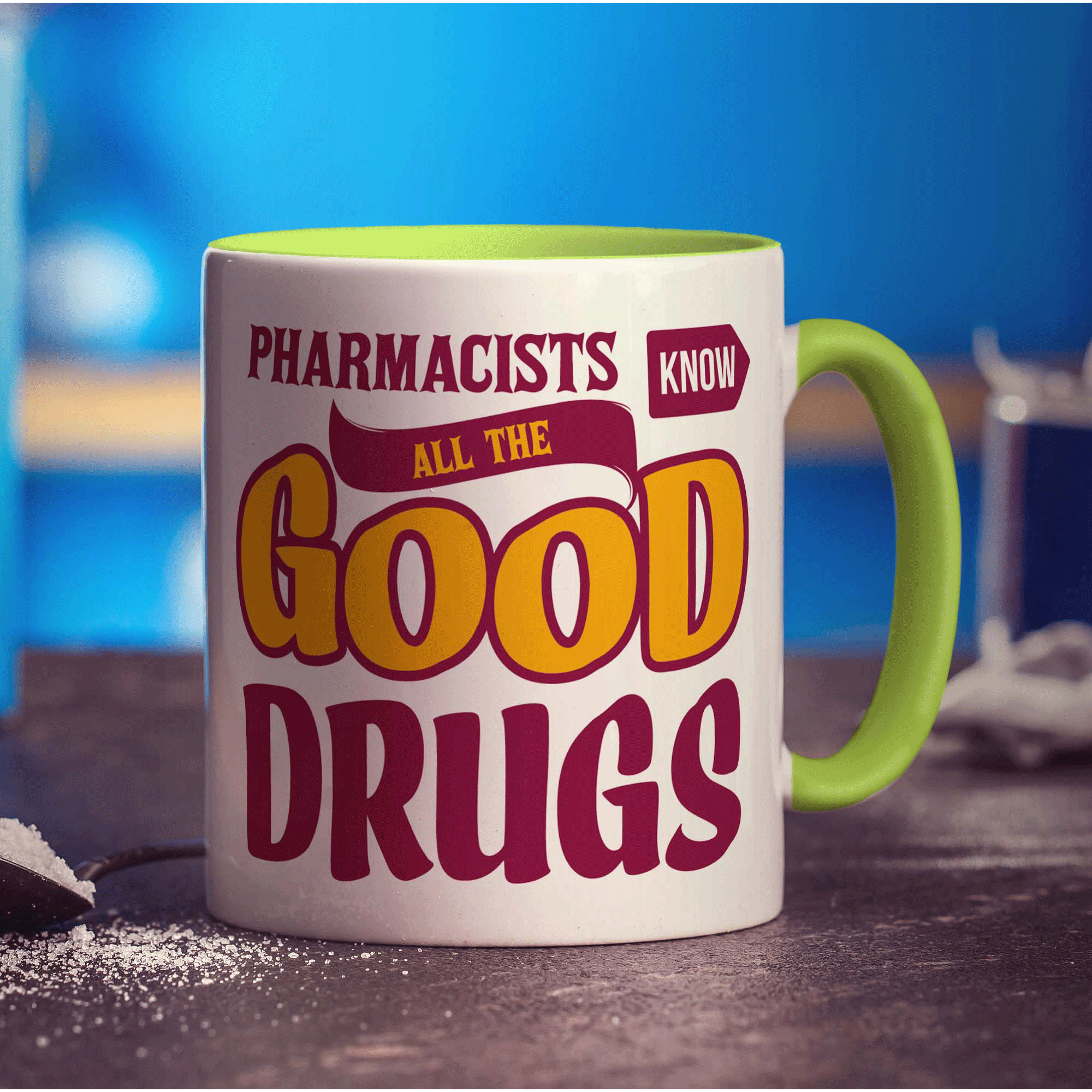 Pharmacists Know All The Good Drugs Mug - Standard 330ml (11oz) / Green