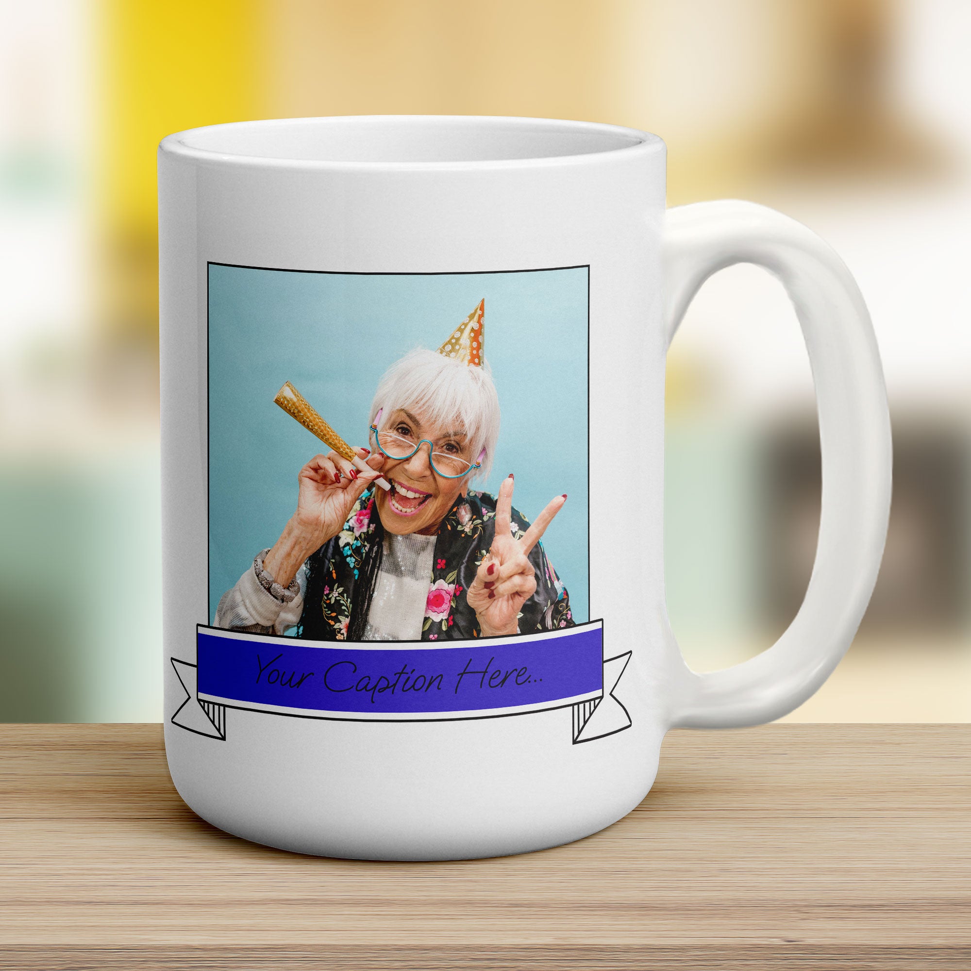 Photo and Caption Banner Mug