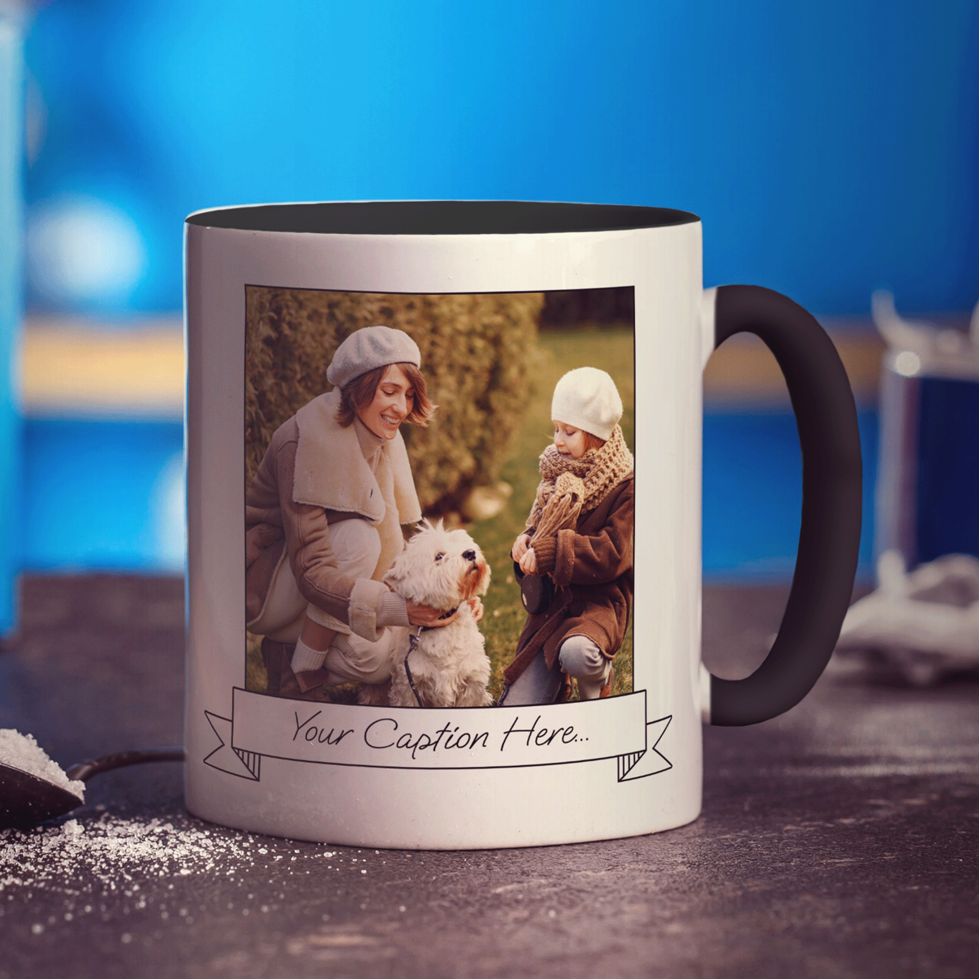 Photo and Caption Banner Mug