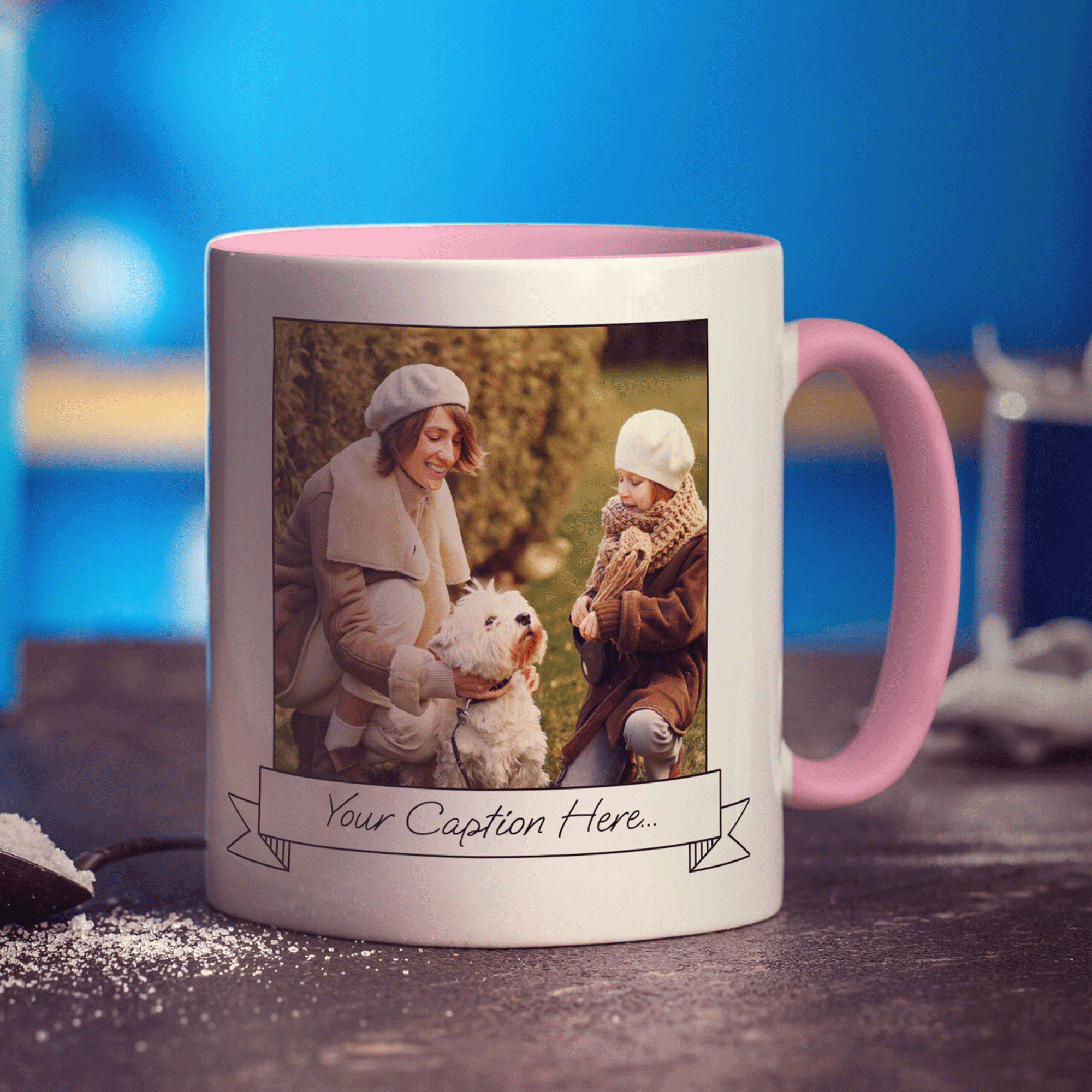 Photo and Caption Banner Mug