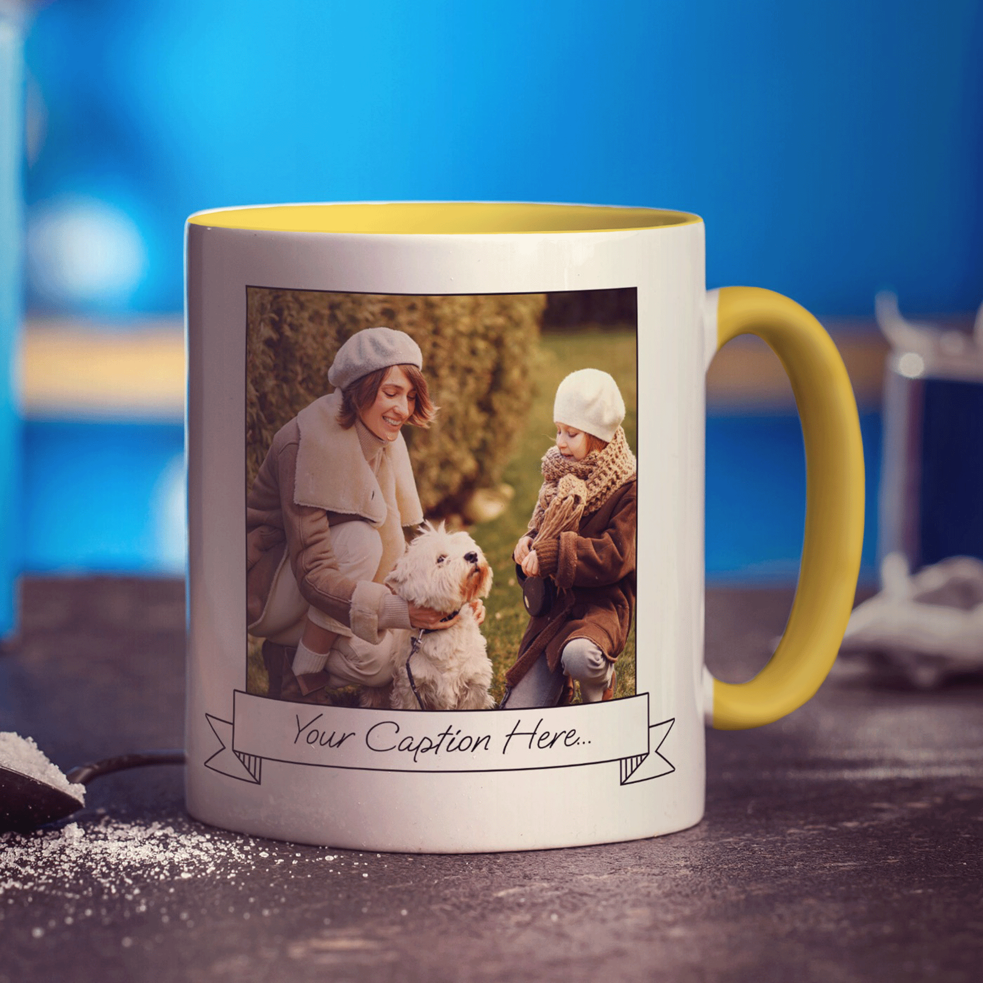 Photo and Caption Banner Mug