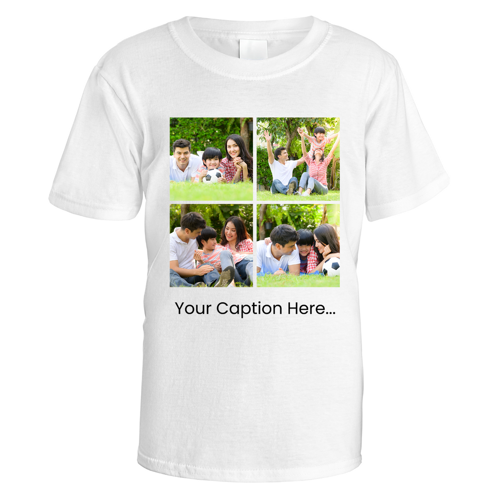 Photo Grid and Caption T-Shirt - XX Large / White