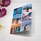 Personalise Photo Grid Greetings Card Lying Down