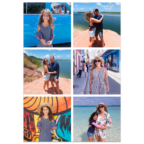 Personalise Photo Grid Greetings Card Lying Down