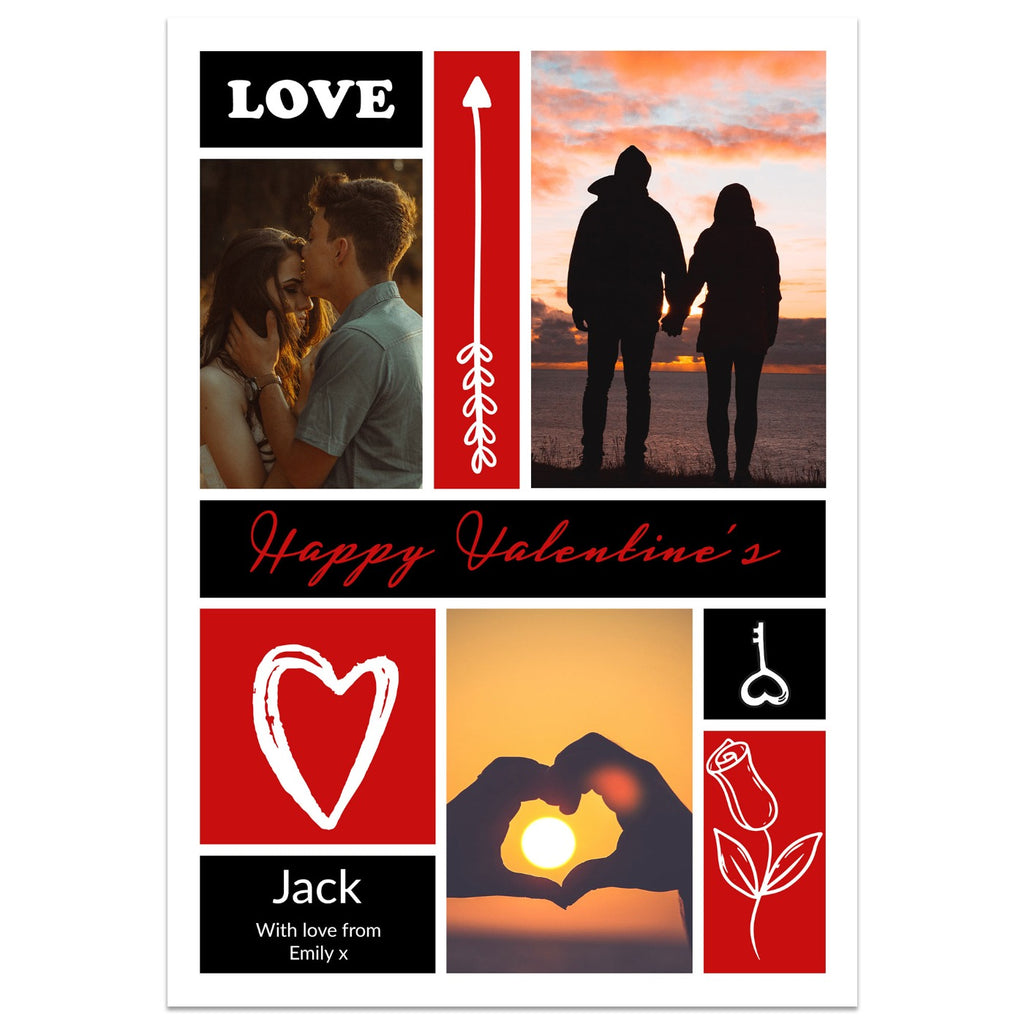 Photo Grid Personalised Valentine's Day Card Standing