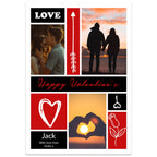 Photo Grid Personalised Valentine's Day Card Standing